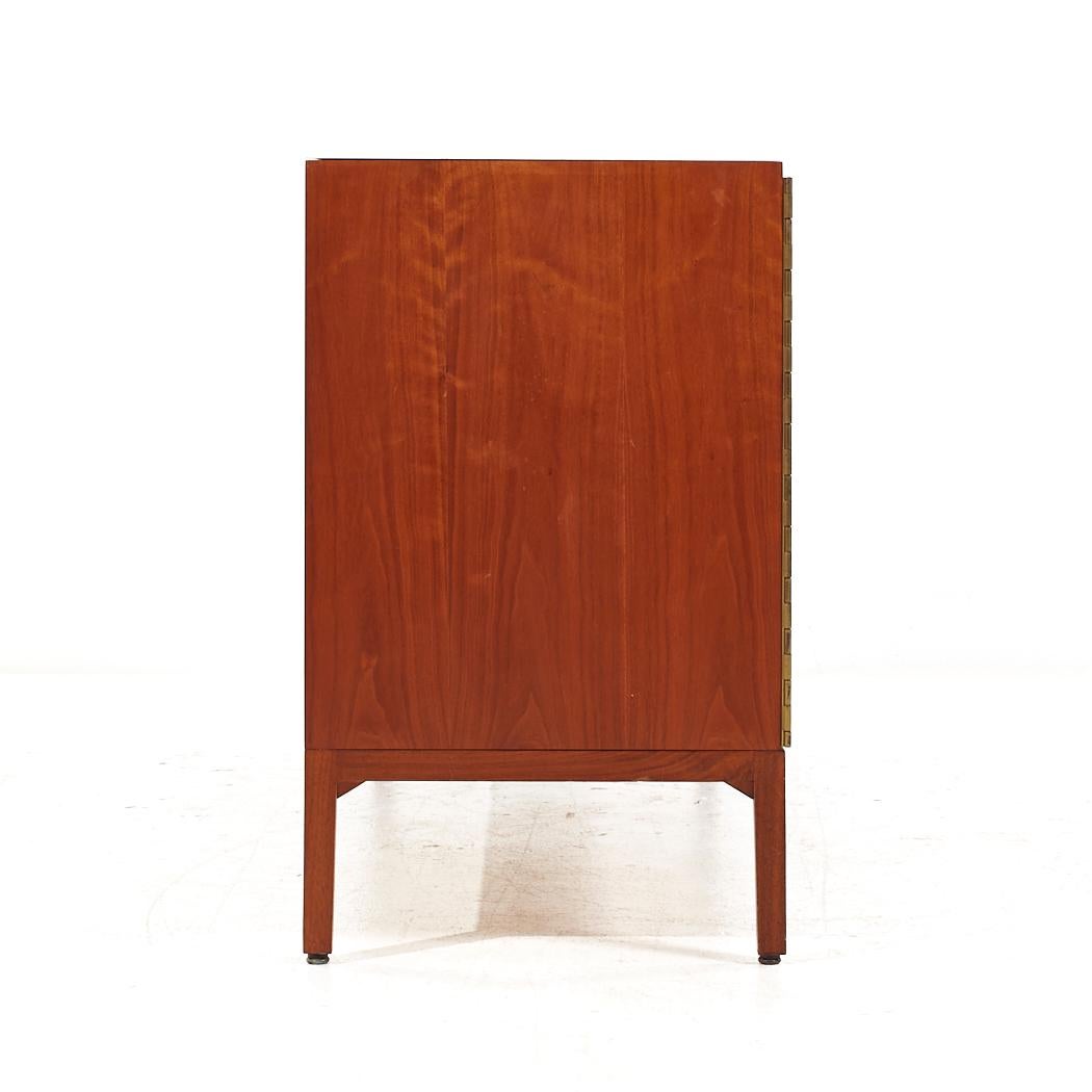 Late 20th Century Paul McCobb for Calvin Mid Century Vitrolite and Bleached Mahogany Credenza For Sale