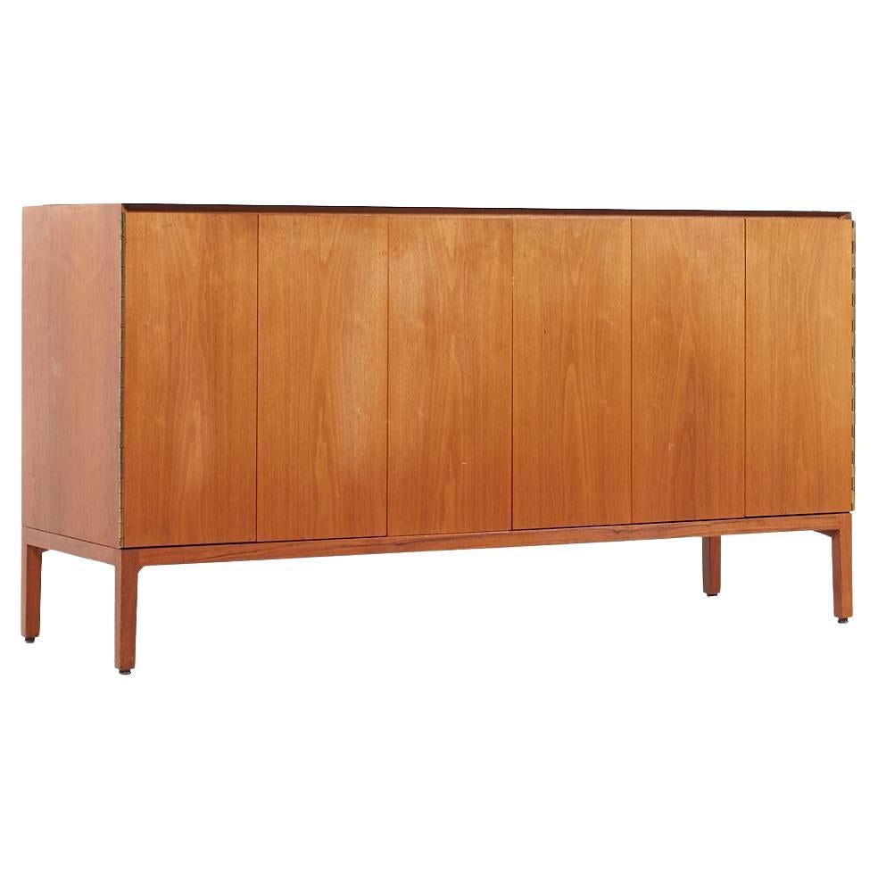 Paul McCobb for Calvin Mid Century Vitrolite and Bleached Mahogany Credenza For Sale