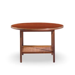 Paul McCobb for Calvin Mid Century Walnut and Cane Coffee Table