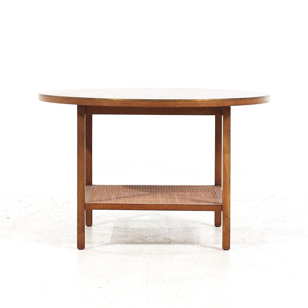 Late 20th Century Paul McCobb for Calvin Mid Century Walnut and Cane Coffee Table