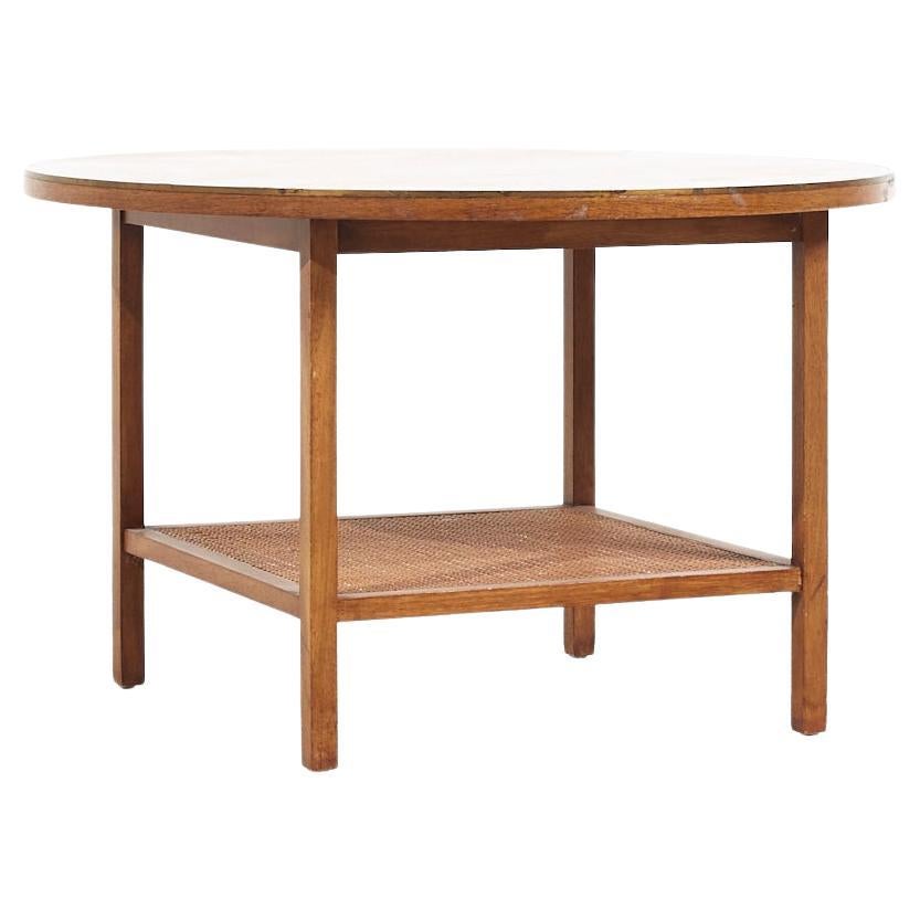 Paul McCobb for Calvin Mid Century Walnut and Cane Coffee Table For Sale