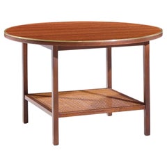 Paul McCobb for Calvin Mid Century Walnut and Cane Coffee Table