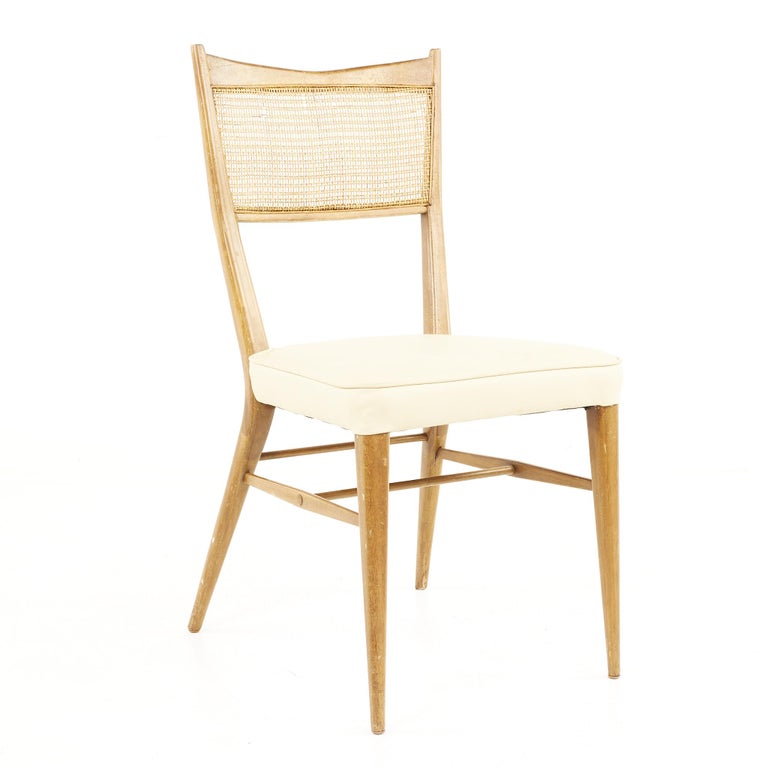 American Paul McCobb For Calvin Mid Century Walnut and Cane Dining Chairs, Set of 6 For Sale