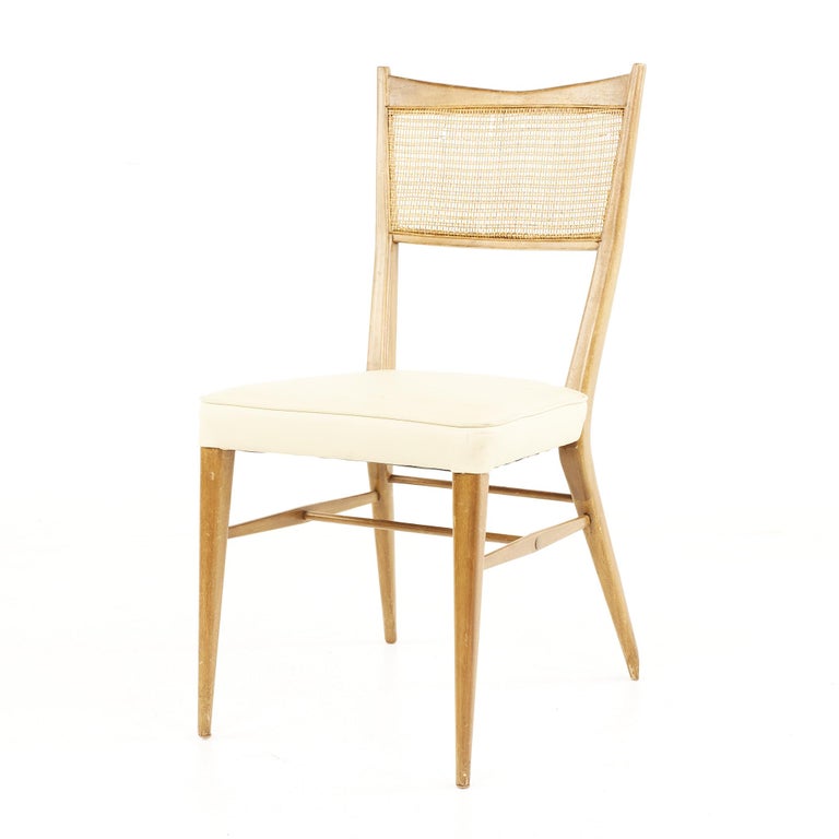Late 20th Century Paul McCobb For Calvin Mid Century Walnut and Cane Dining Chairs, Set of 6