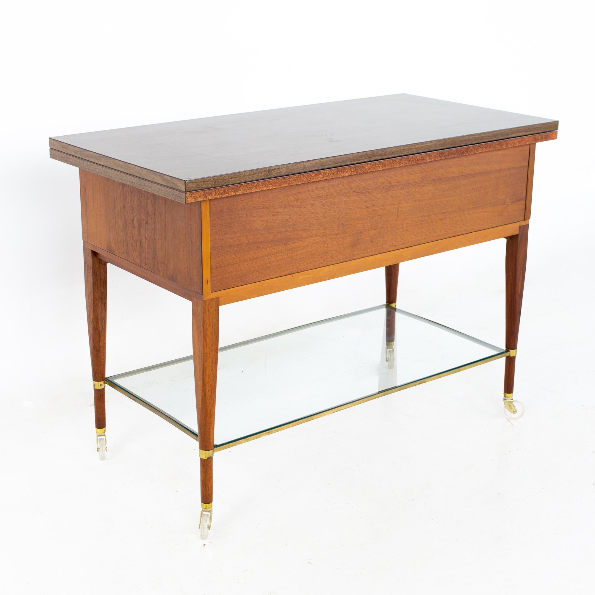 Paul McCobb for Calvin Mid Century Walnut and Laminate Bar Cart 4