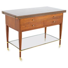 Paul McCobb for Calvin Mid Century Walnut and Laminate Bar Cart