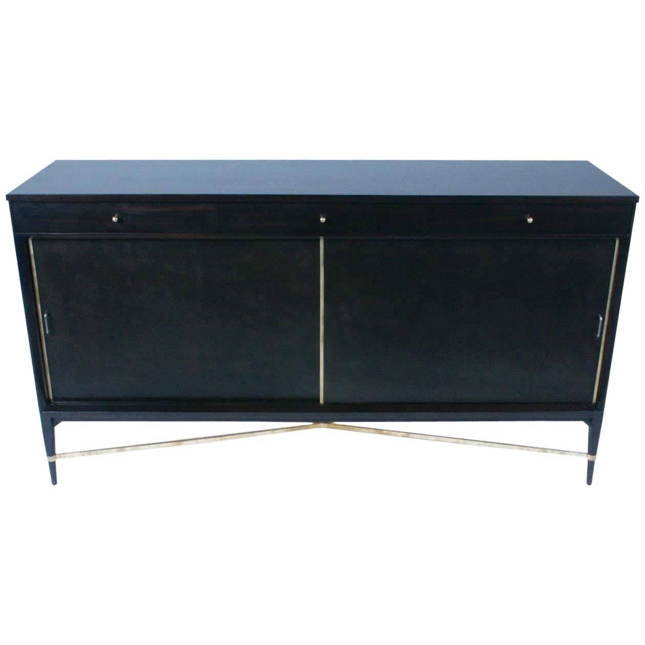 Paul McCobb for Calvin Sideboard with Brass X-Stretcher
