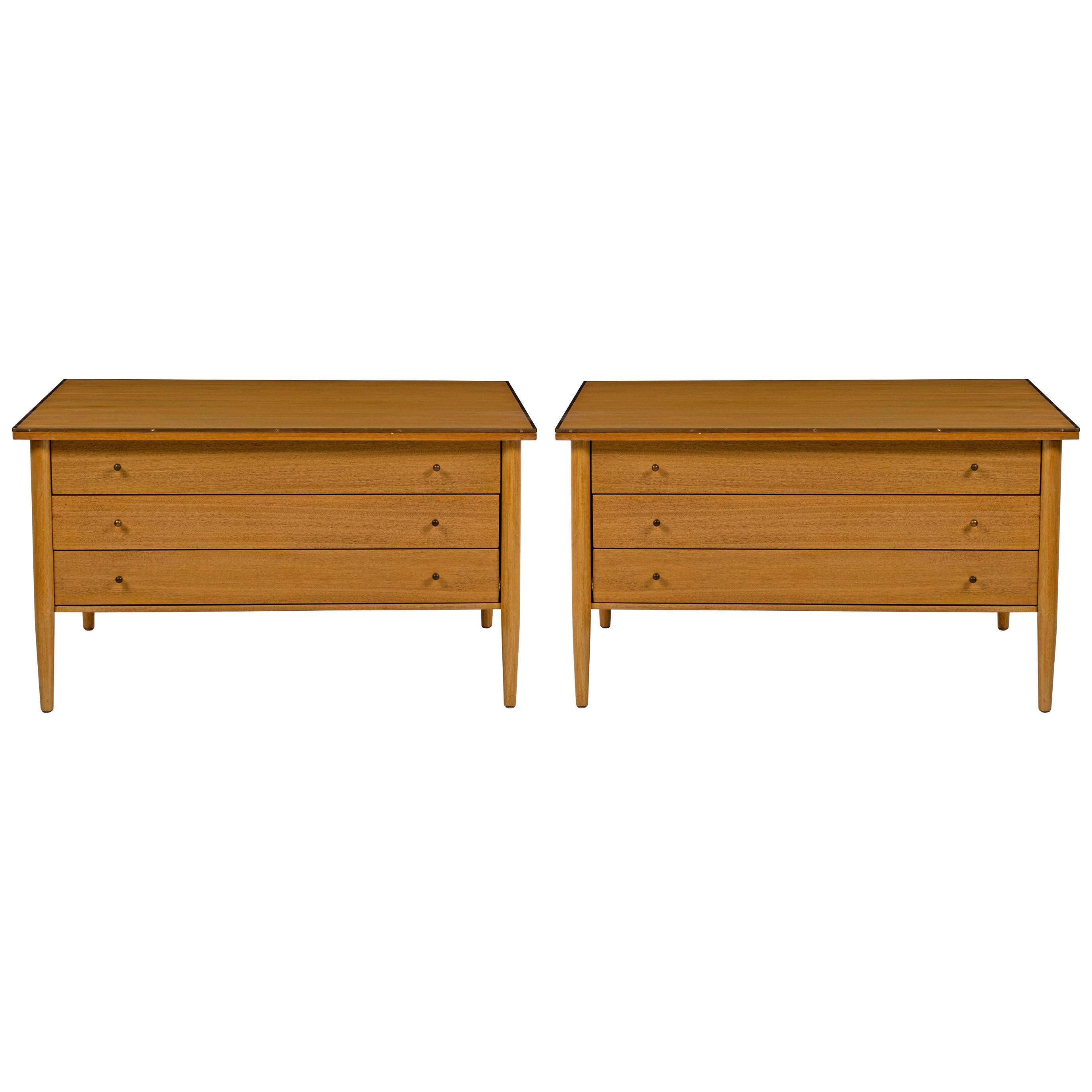 Paul McCobb for Calvin The Irwin Collection 3-Drawer End Tables or Nightstands