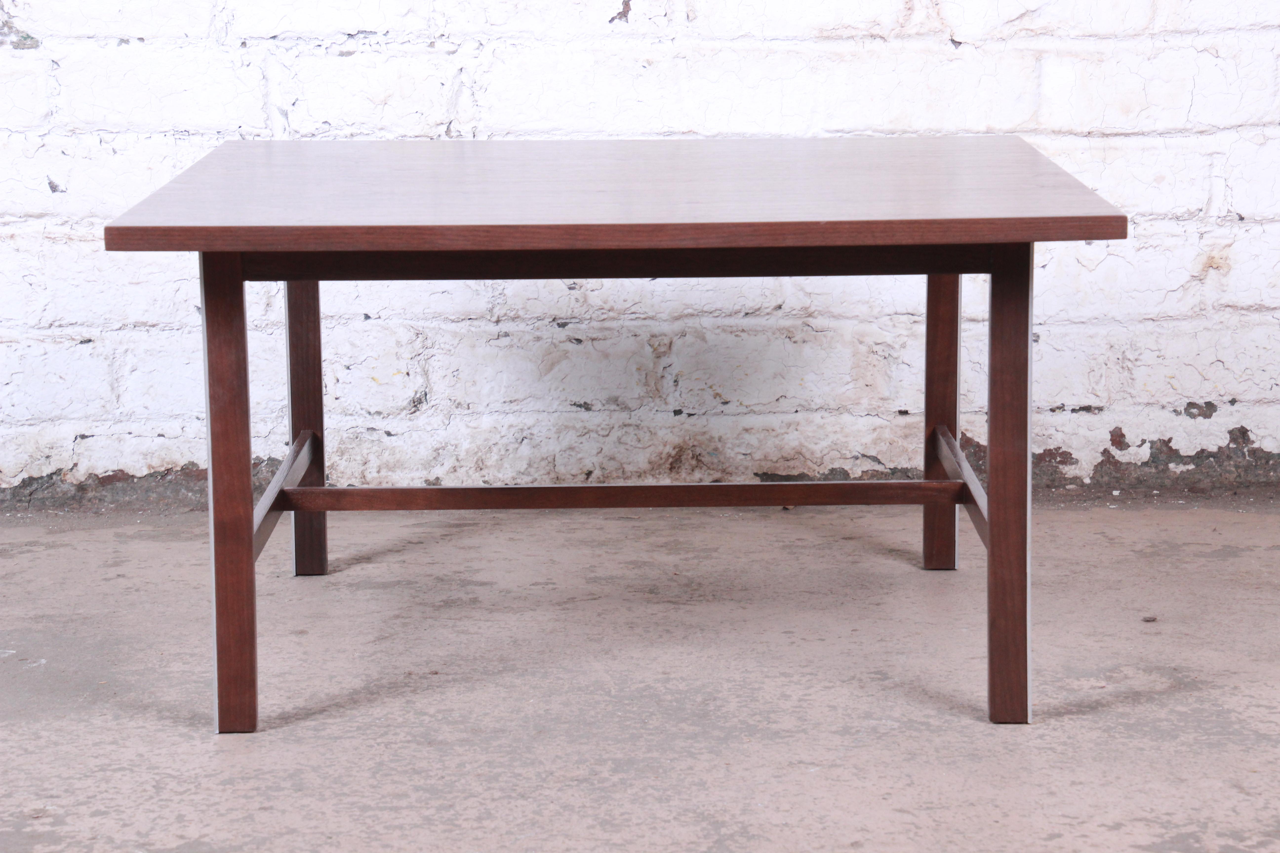Mid-20th Century Paul McCobb for Calvin Walnut and Aluminum Coffee Table, Newly Restored