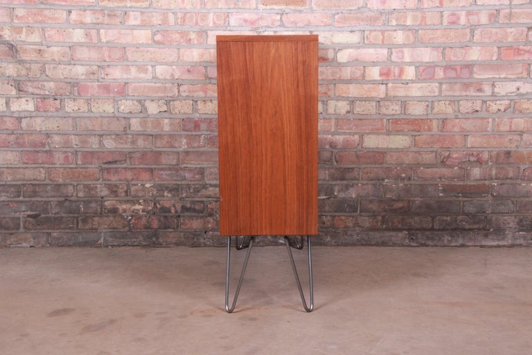 Paul McCobb for Calvin Walnut Bookcase on Hairpin Legs, Newly ...