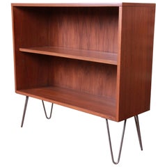 Paul McCobb for Calvin Walnut Bookcase on Hairpin Legs, Newly Refinished