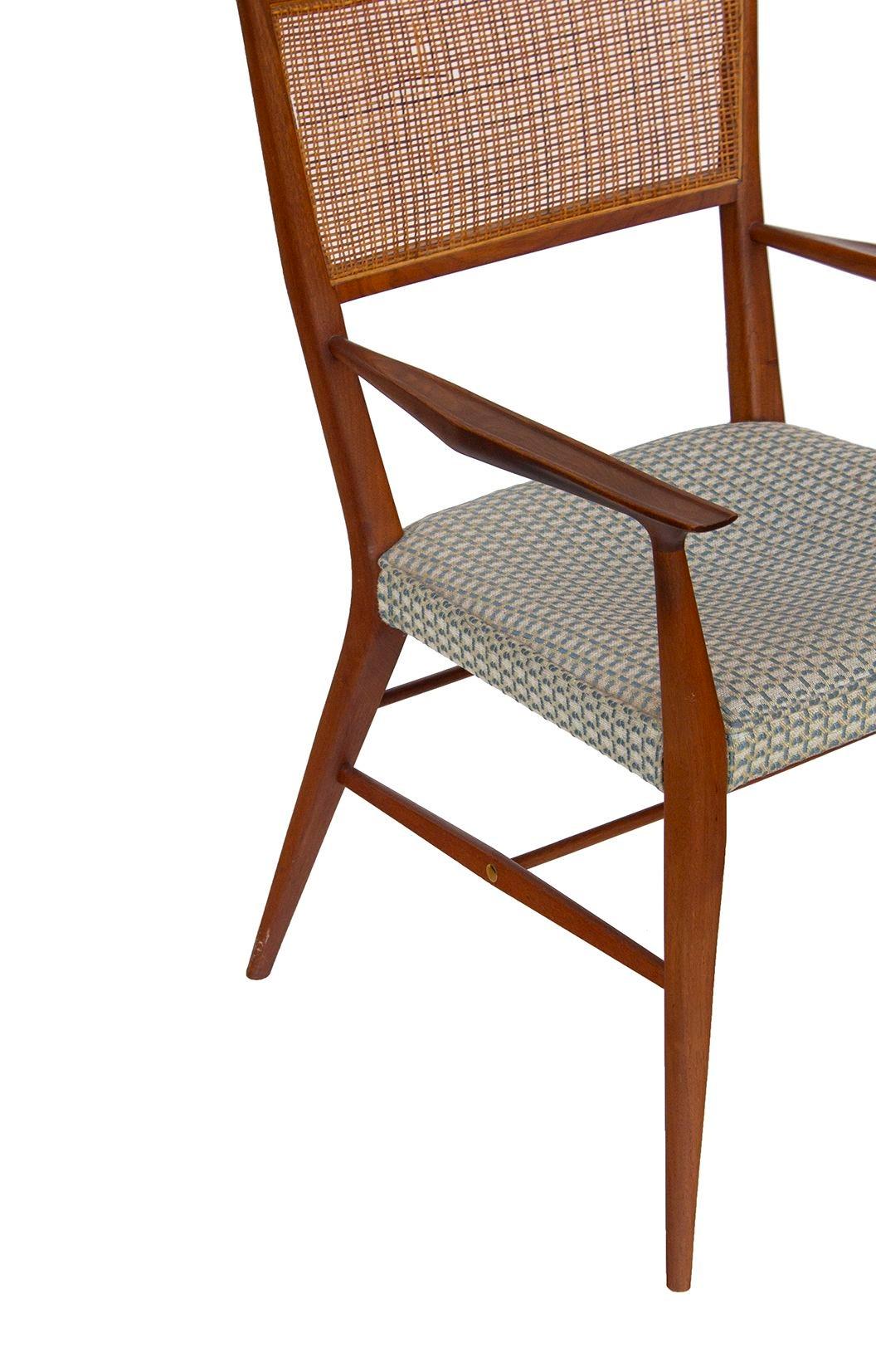 Paul McCobb for Calvin Walnut Dining Chairs with Caned Backs Directional , S/6 For Sale 4