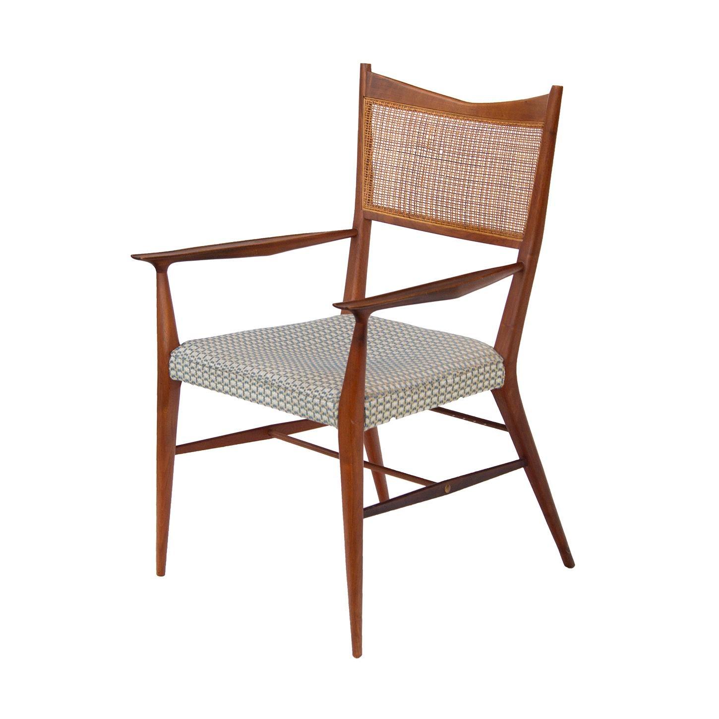 Paul McCobb for Calvin Walnut Dining Chairs with Caned Backs Directional , S/6 For Sale 7