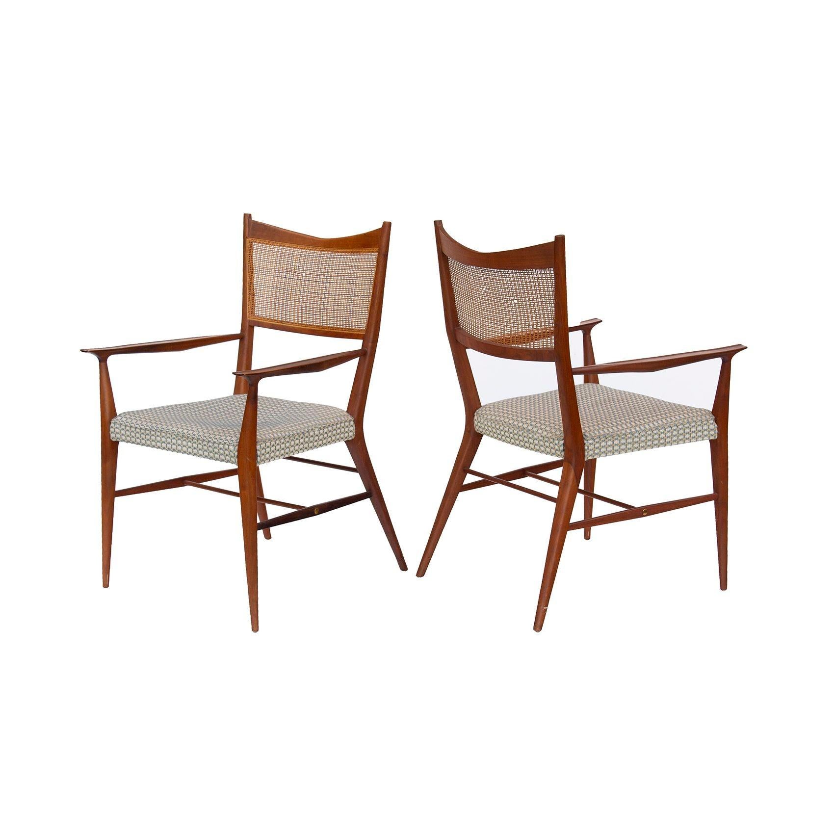 Paul McCobb for Calvin Walnut Dining Chairs with Caned Backs Directional , S/6 For Sale 2