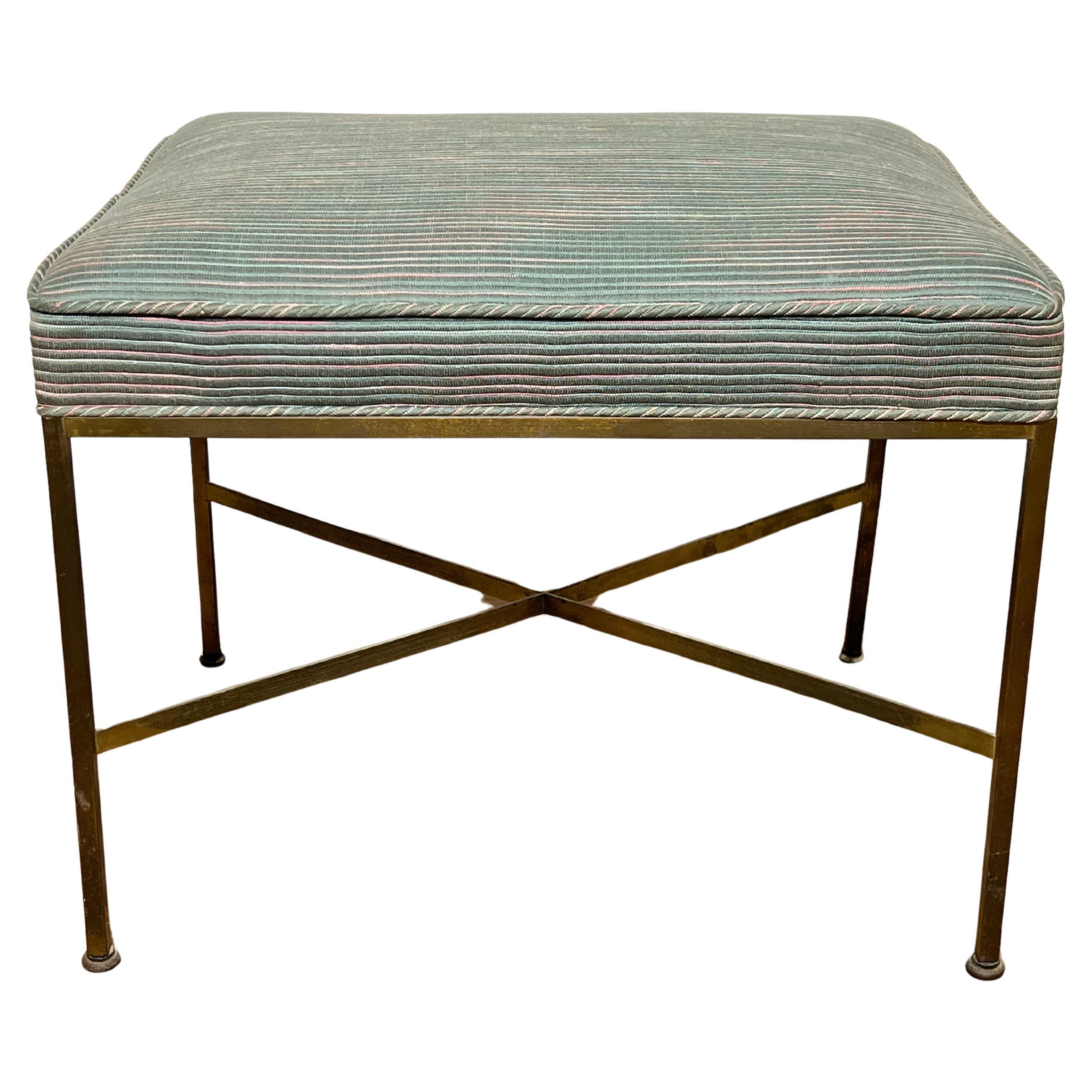 Paul McCobb for Calvin X Base Foot Stool in Channeled Brass Circa 1960s