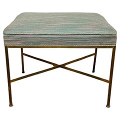 Paul McCobb for Calvin X Base Foot Stool in Channeled Brass Circa 1960s