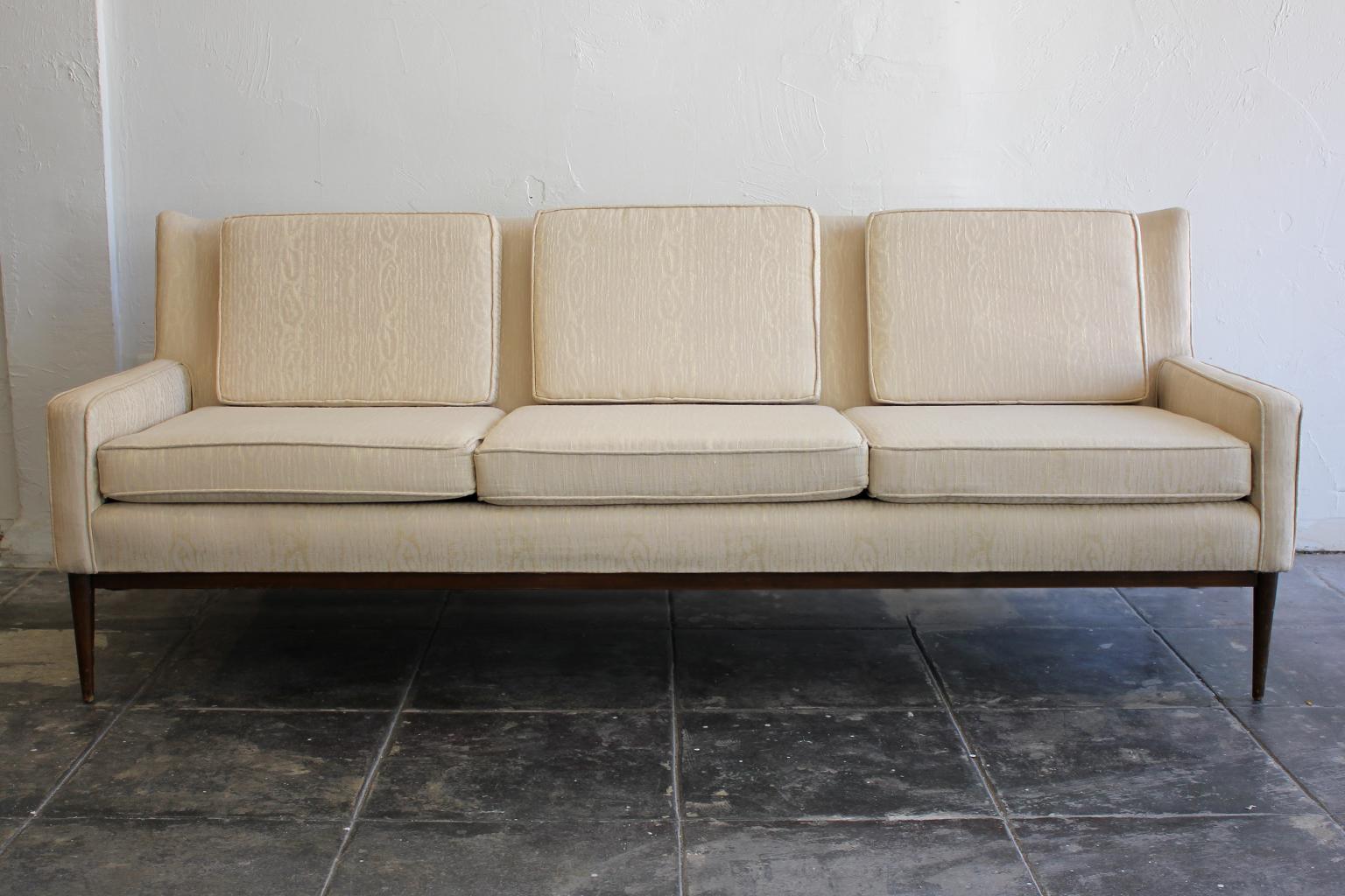 Paul McCobb for Directional 1950s Modernist Wingback Sofa Model 1307 In Good Condition In San Diego, CA