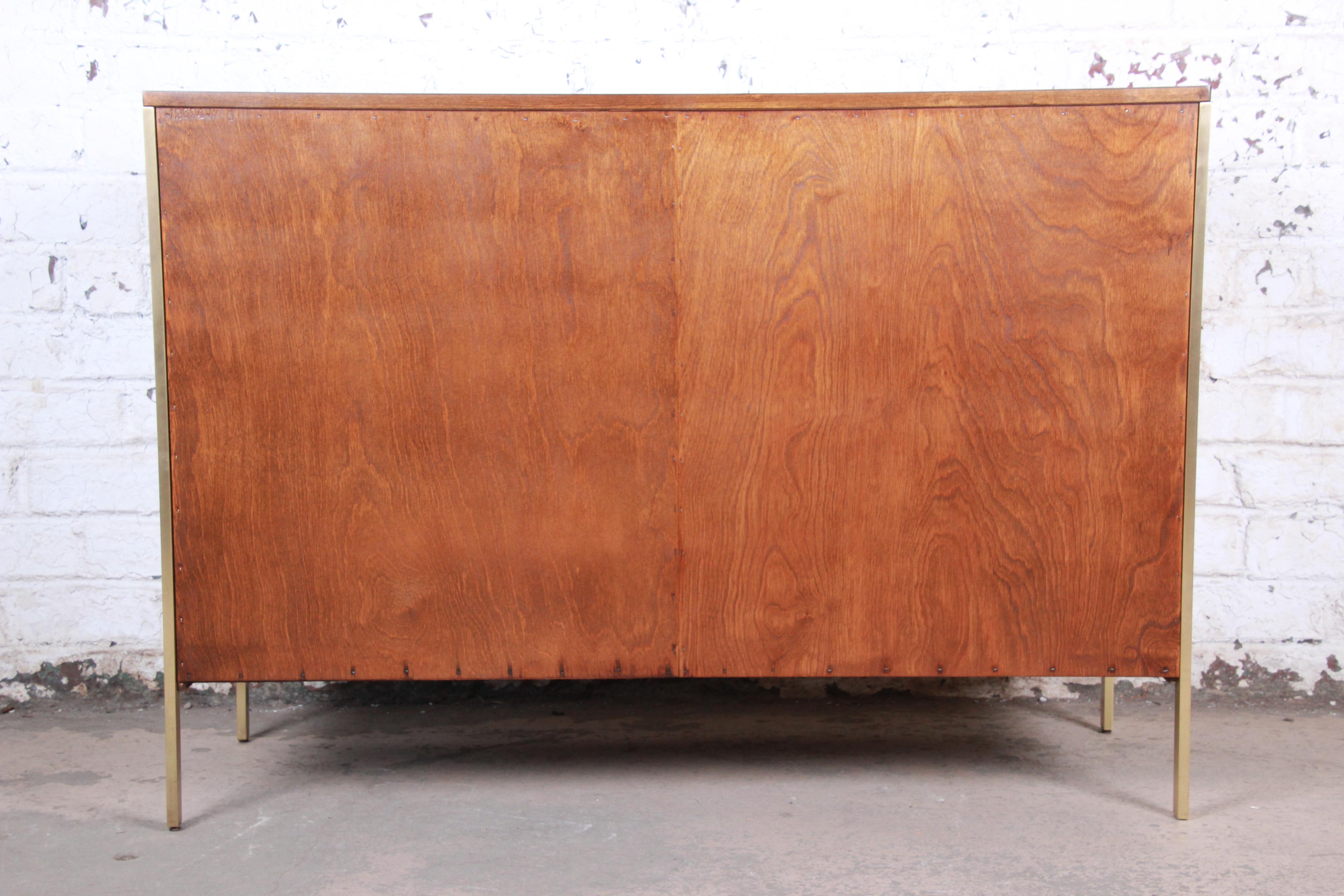 Paul McCobb for Directional 6000 Series Mahogany and Brass Dresser, Restored 13