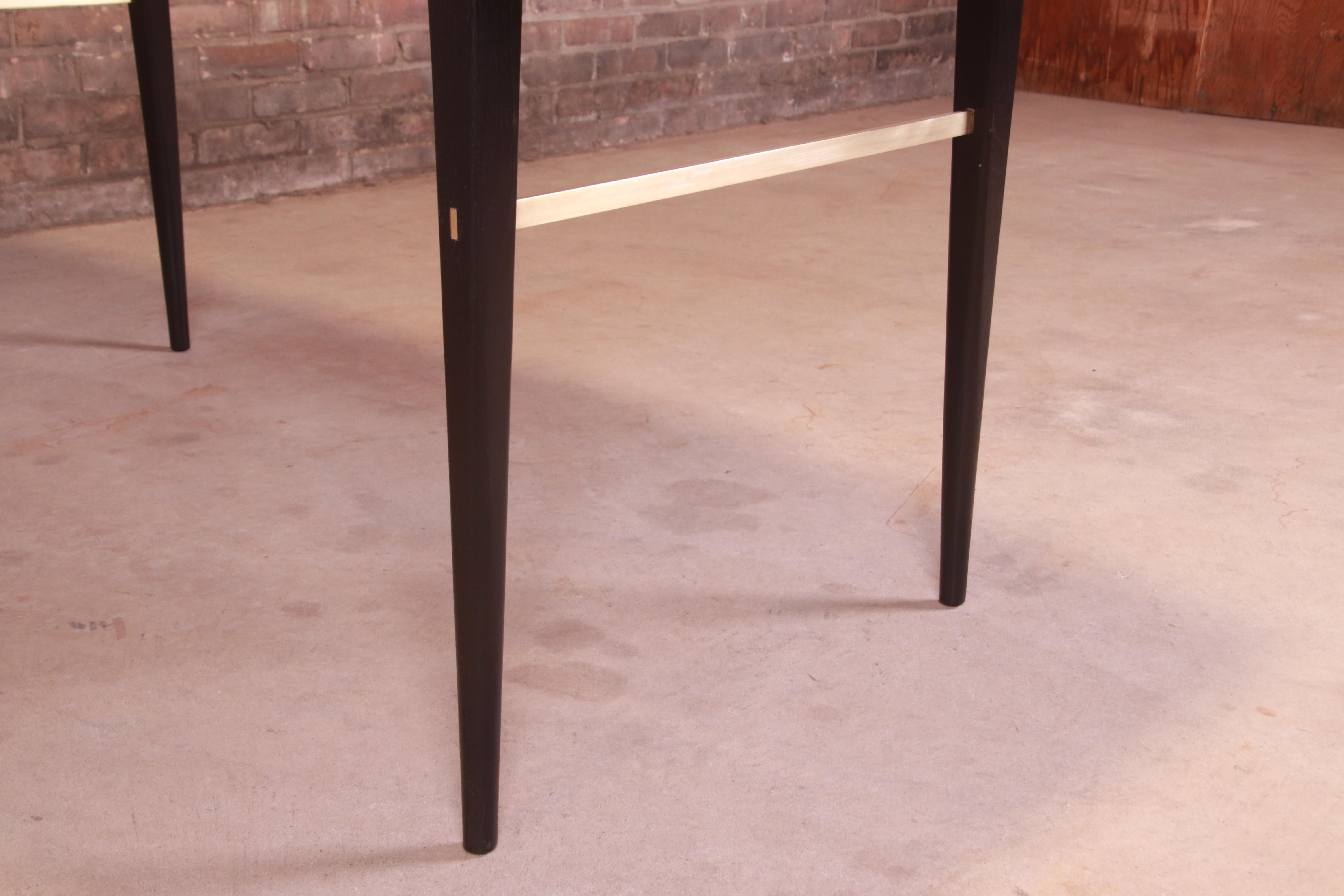 Paul McCobb for Directional Black Lacquer and Brass Boat-Shaped Dining Table 12