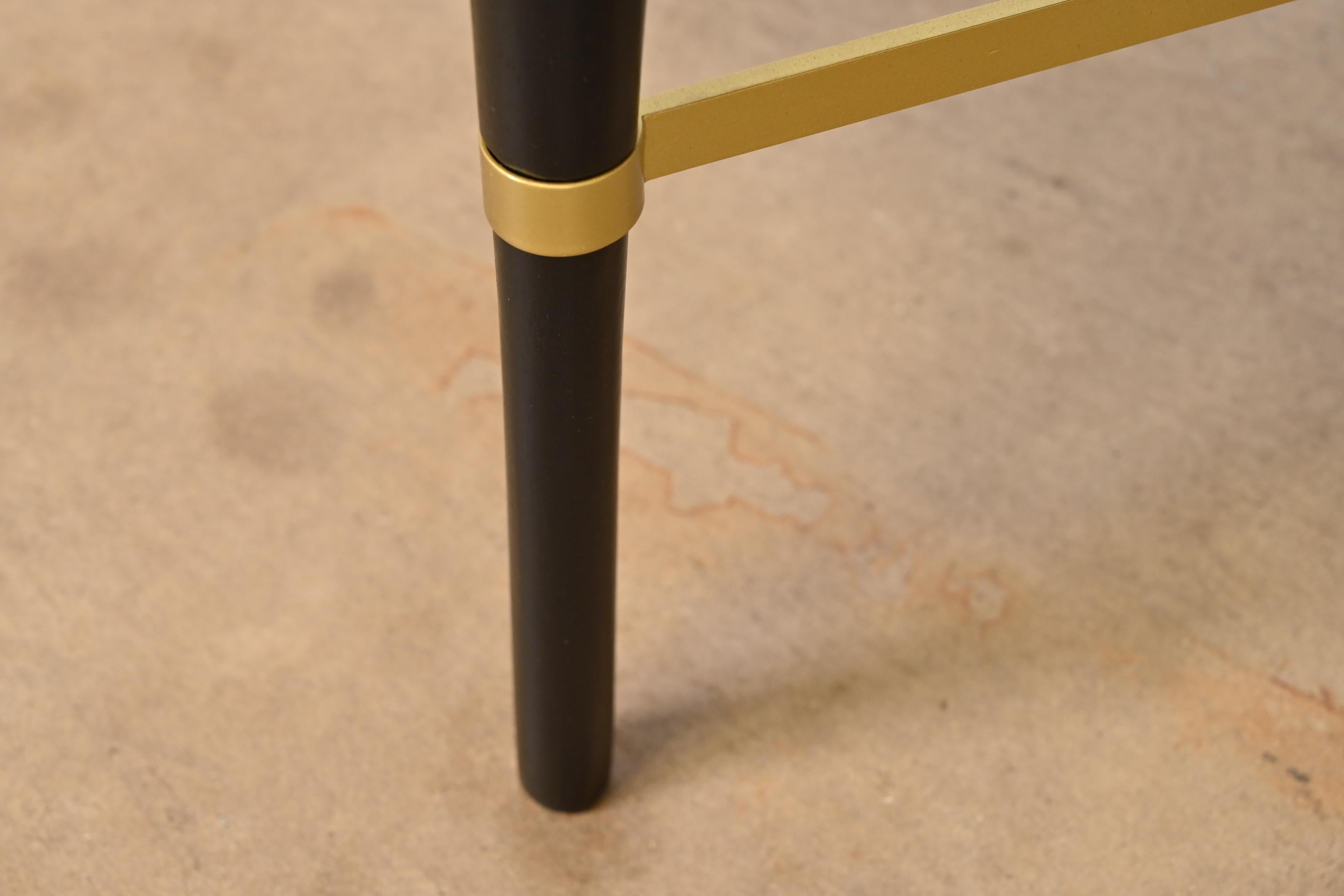 Paul McCobb pour Directional Table de salle à manger à rallonge en laque noire et laiton en vente 4