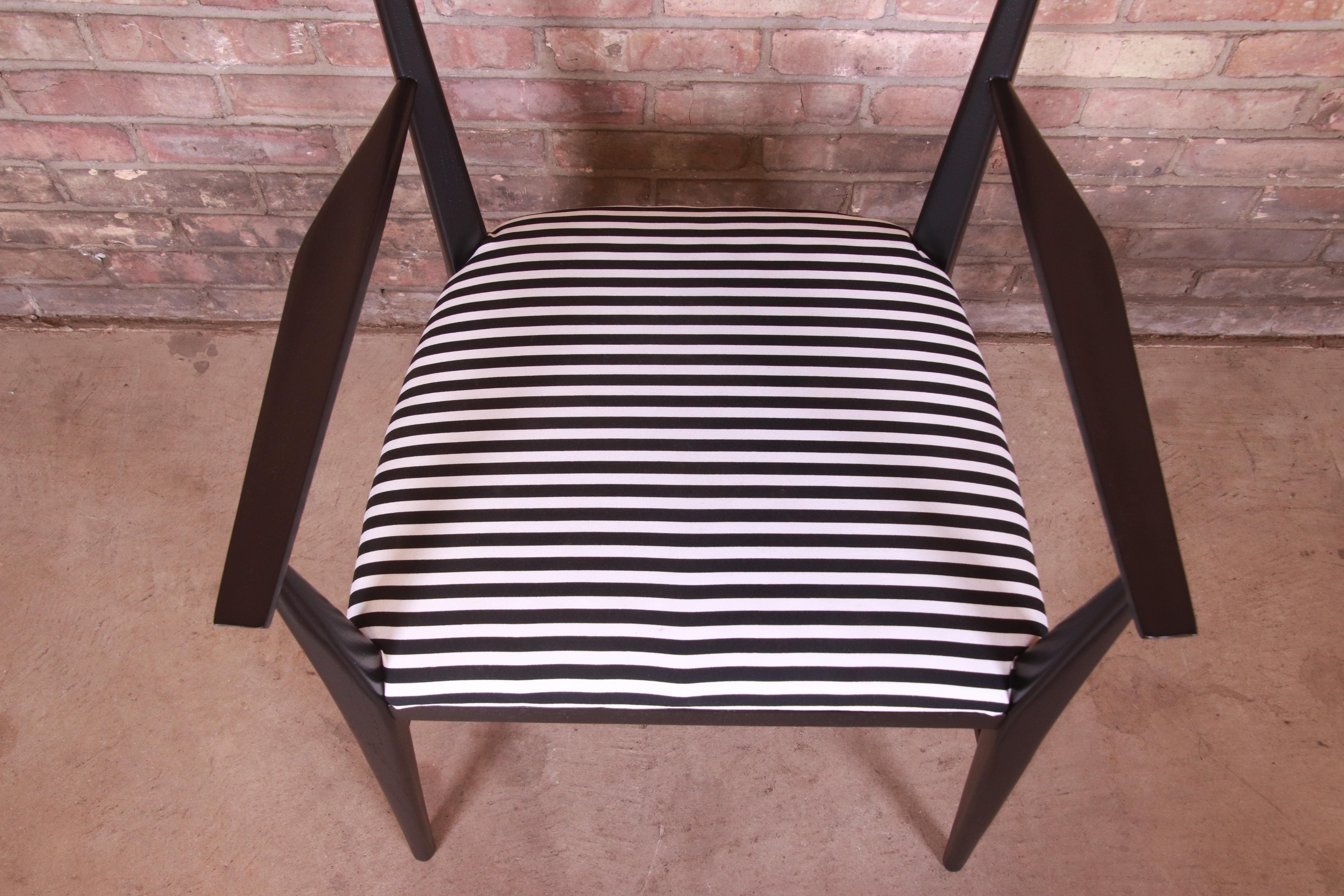 Paul McCobb for Directional Black Lacquered Armchairs, Newly Refinished 5