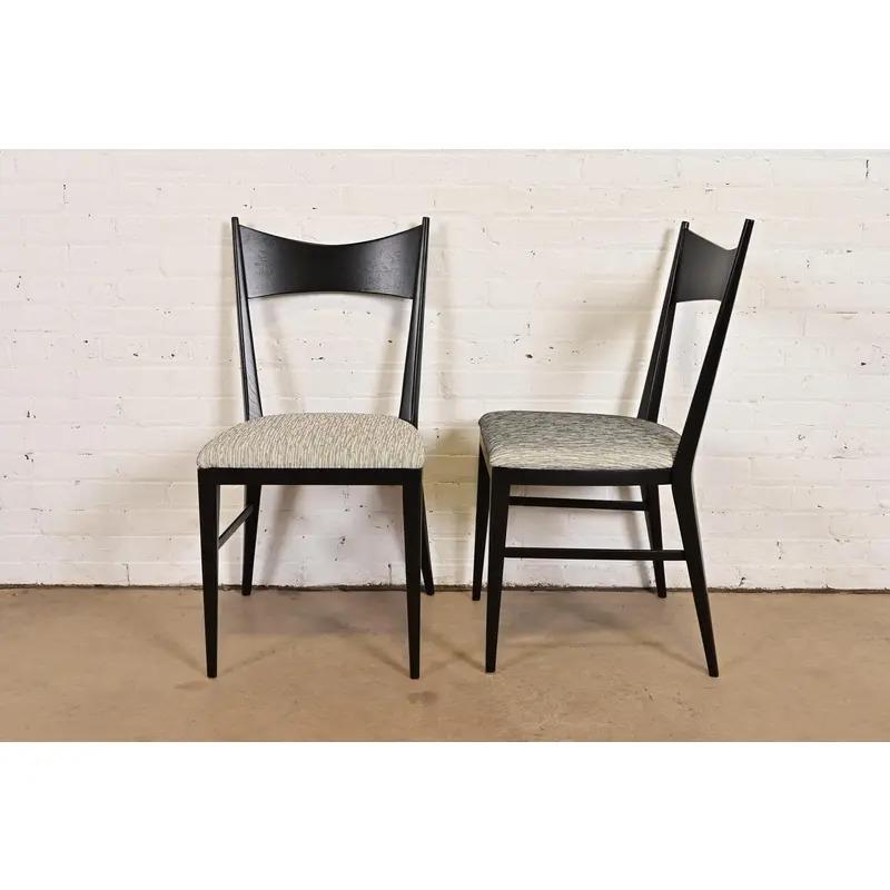 Paul McCobb für Directional Schwarz lackierte Fliege Esszimmerstühle, Paar im Angebot 7