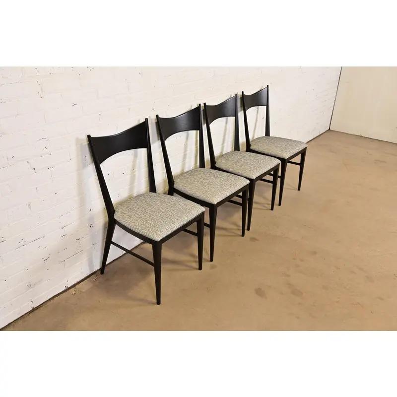 Paul McCobb für Directional Schwarz lackierte Esszimmerstühle, vollständig restauriert im Zustand „Gut“ im Angebot in South Bend, IN