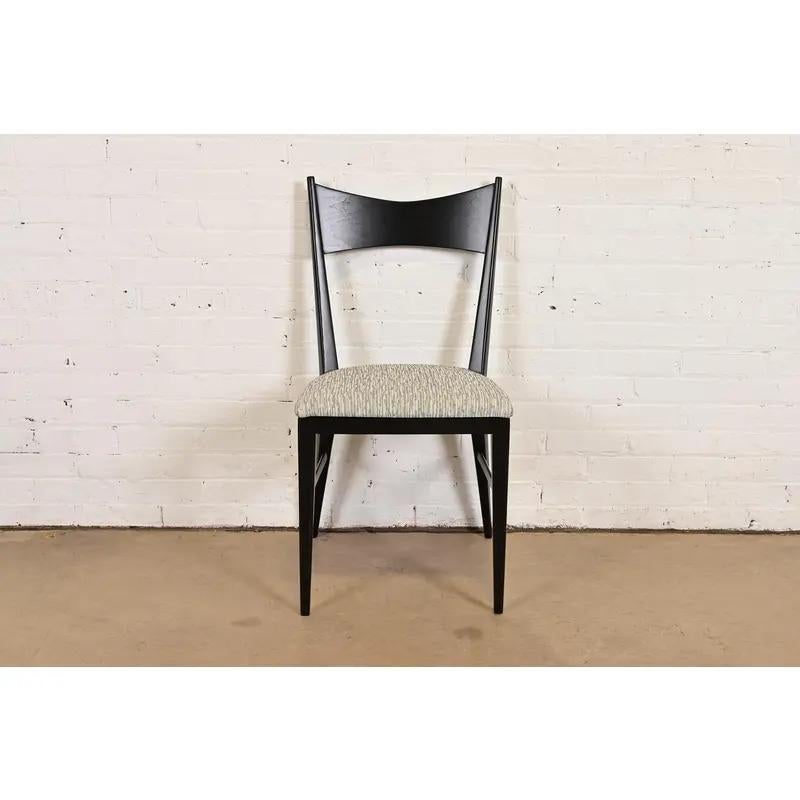 Paul McCobb für Directional Schwarz lackierte Esszimmerstühle, vollständig restauriert (Polster) im Angebot