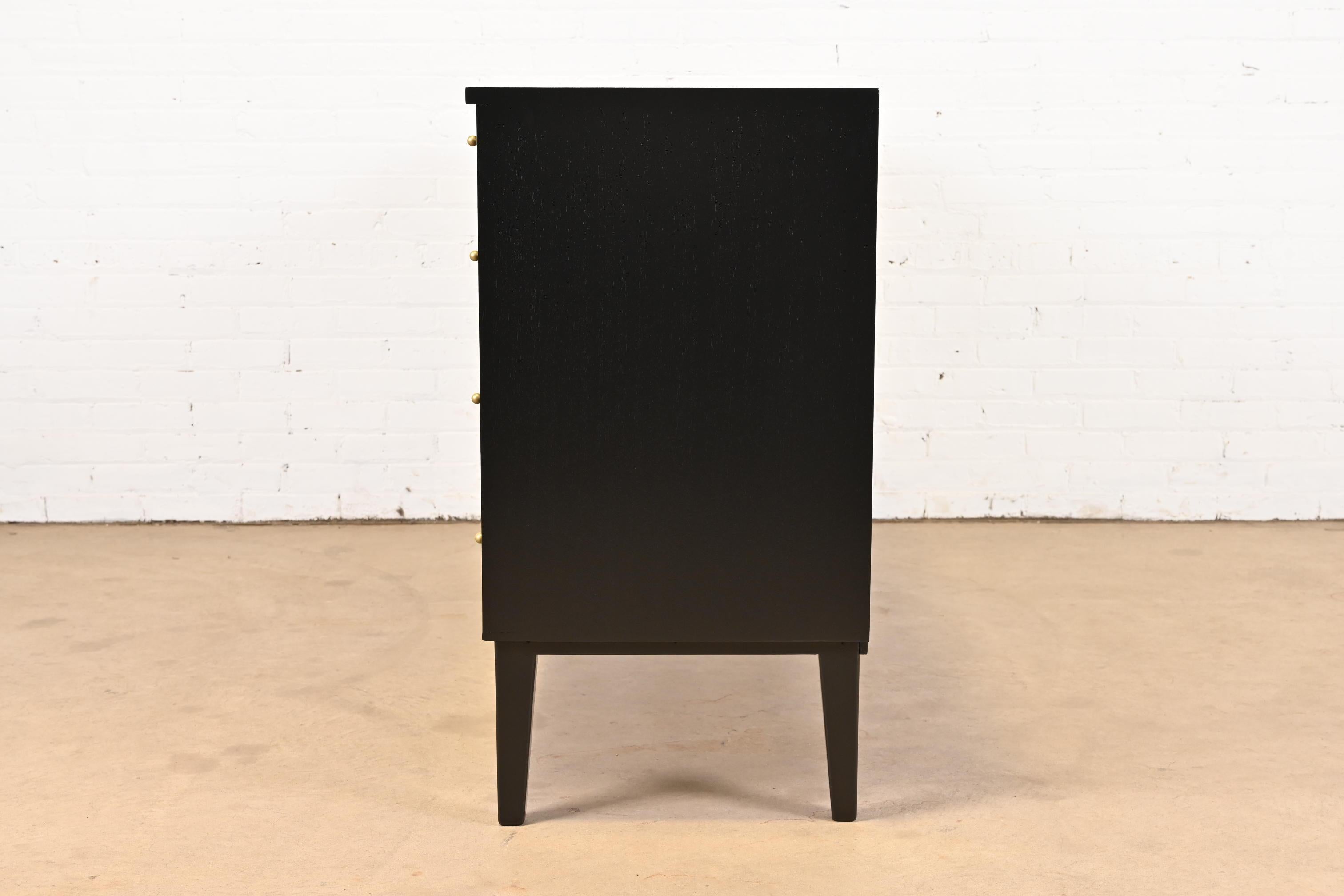 Paul McCobb for Directional Black Lacquered Dresser, Newly Refinished 6