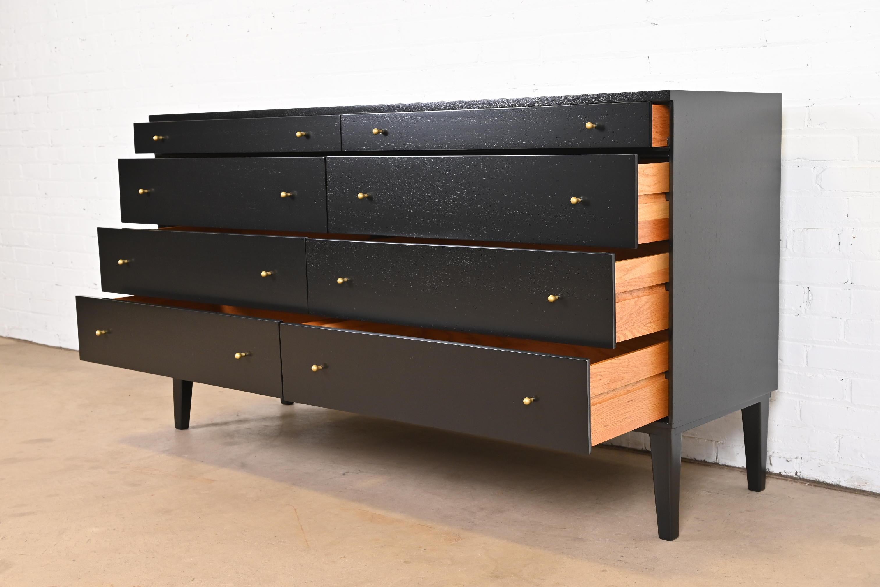 Paul McCobb for Directional Black Lacquered Dresser, Newly Refinished 2