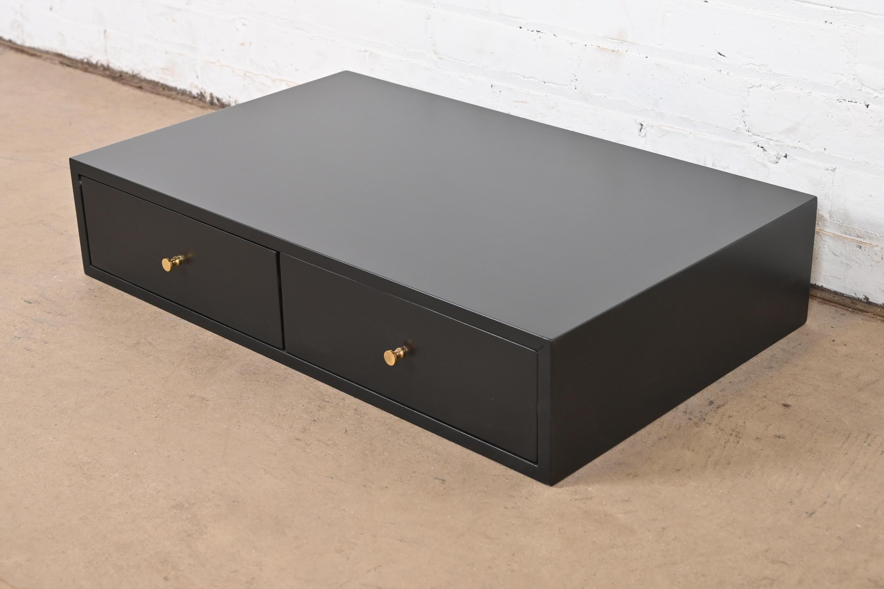 American Paul McCobb for Directional Black Lacquered Jewelry Chest, Newly Refinished For Sale