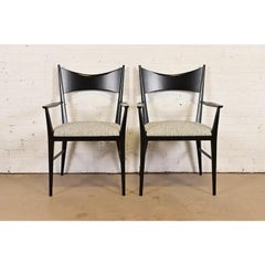 Paul McCobb for Directional Bow Tie Armchairs or Dining Captain Chairs, Pair