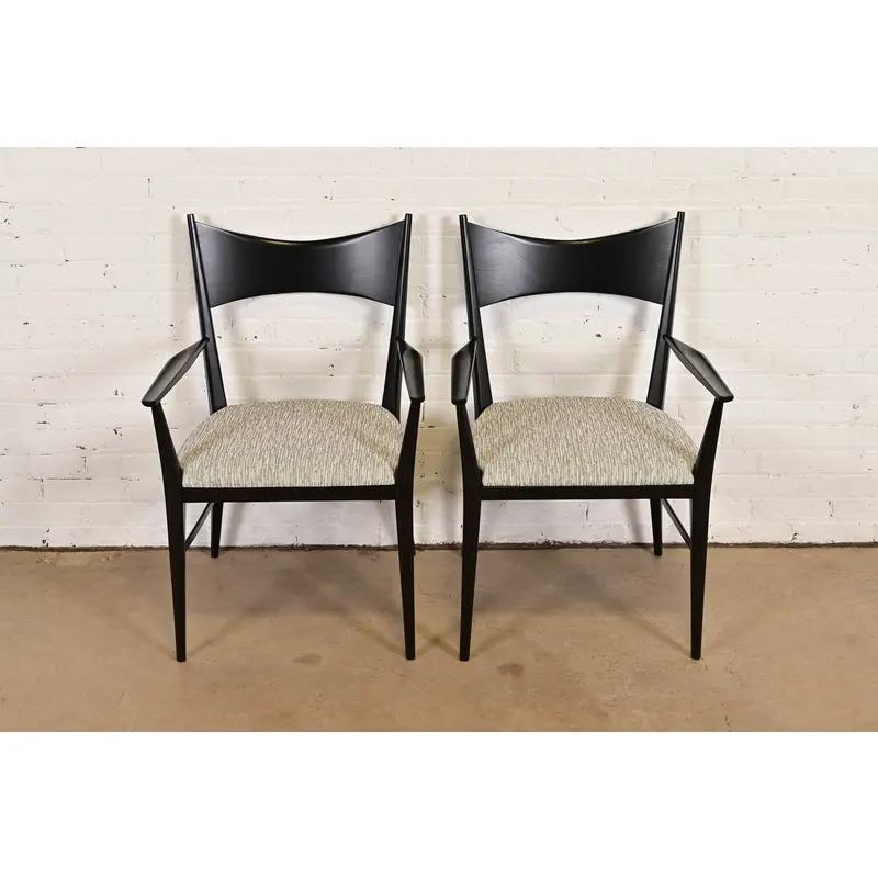 Paul McCobb für Directional Bow Tie Armchairs oder Dining Captain Chairs, Paar (Moderne der Mitte des Jahrhunderts) im Angebot