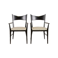 Paul McCobb for Directional Bow Tie Armchairs or Dining Captain Chairs, Pair