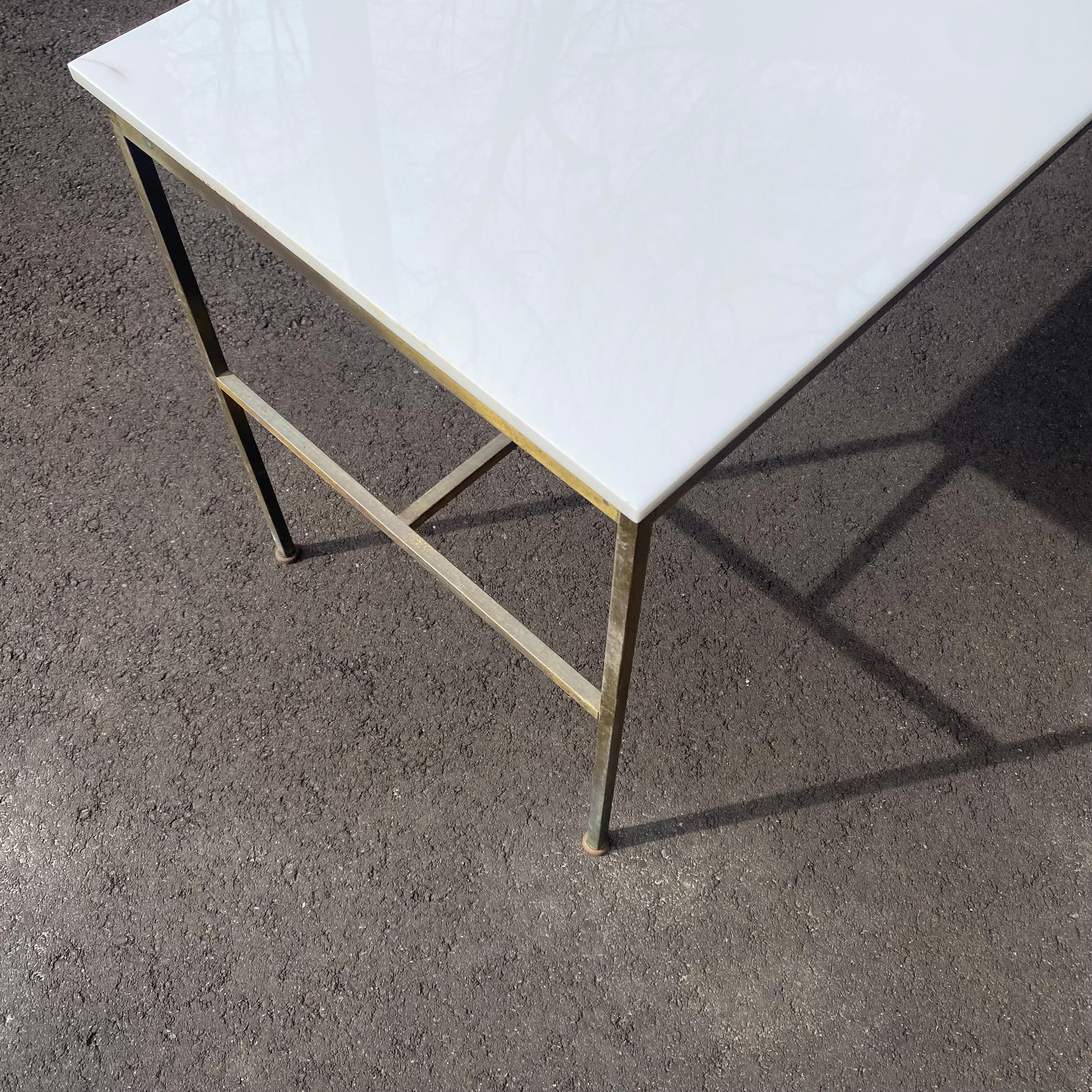 Paul McCobb for Directional Brass and Carrara Glass Console Table, ca. 1950's In Good Condition In Munroe Falls, OH