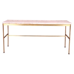 Paul McCobb for Directional Brass and Travertine Cocktail Table, 1950s