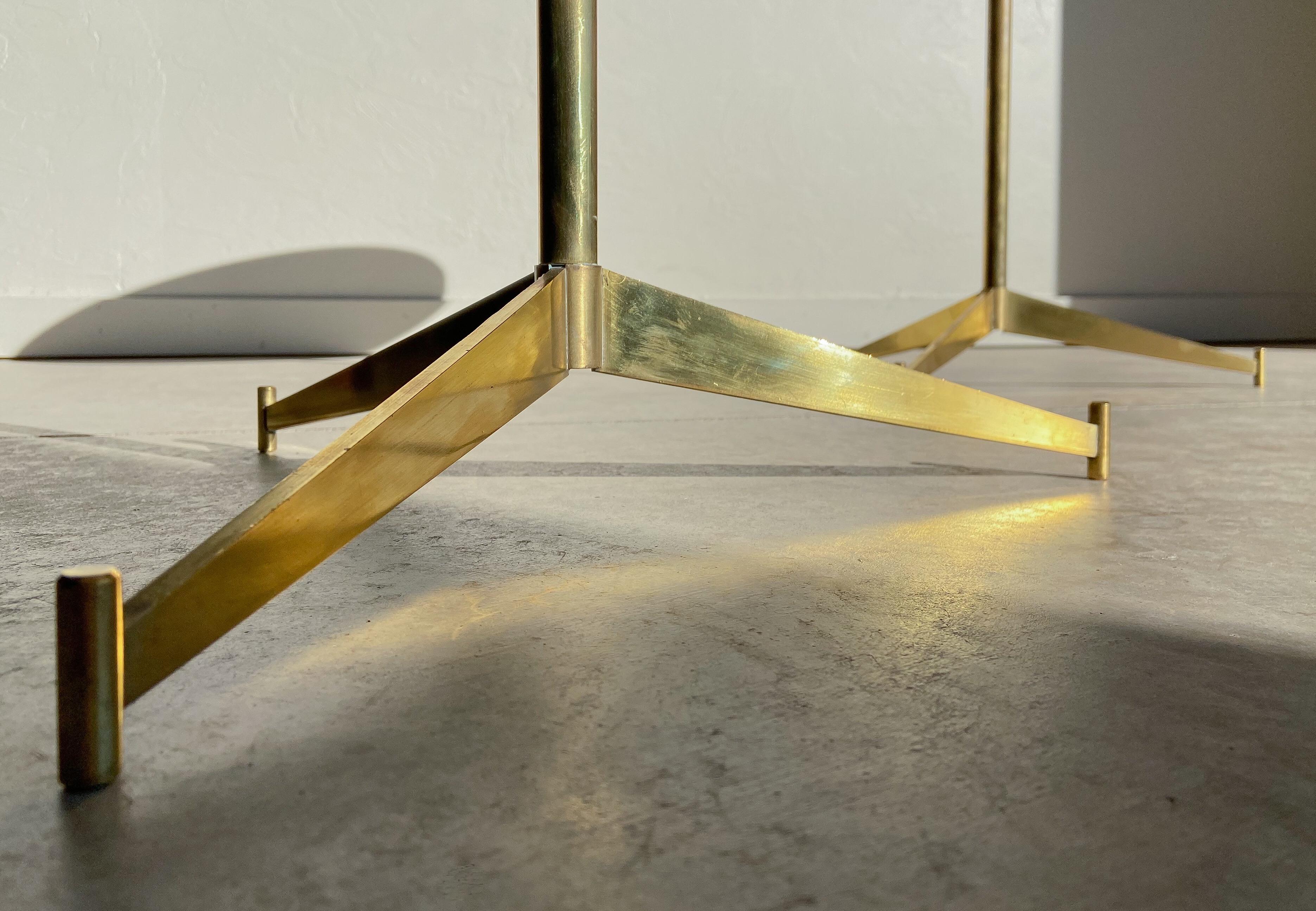 American Paul McCobb for Directional Brass and Vitrolite “Cigarette” Table, 1954 For Sale