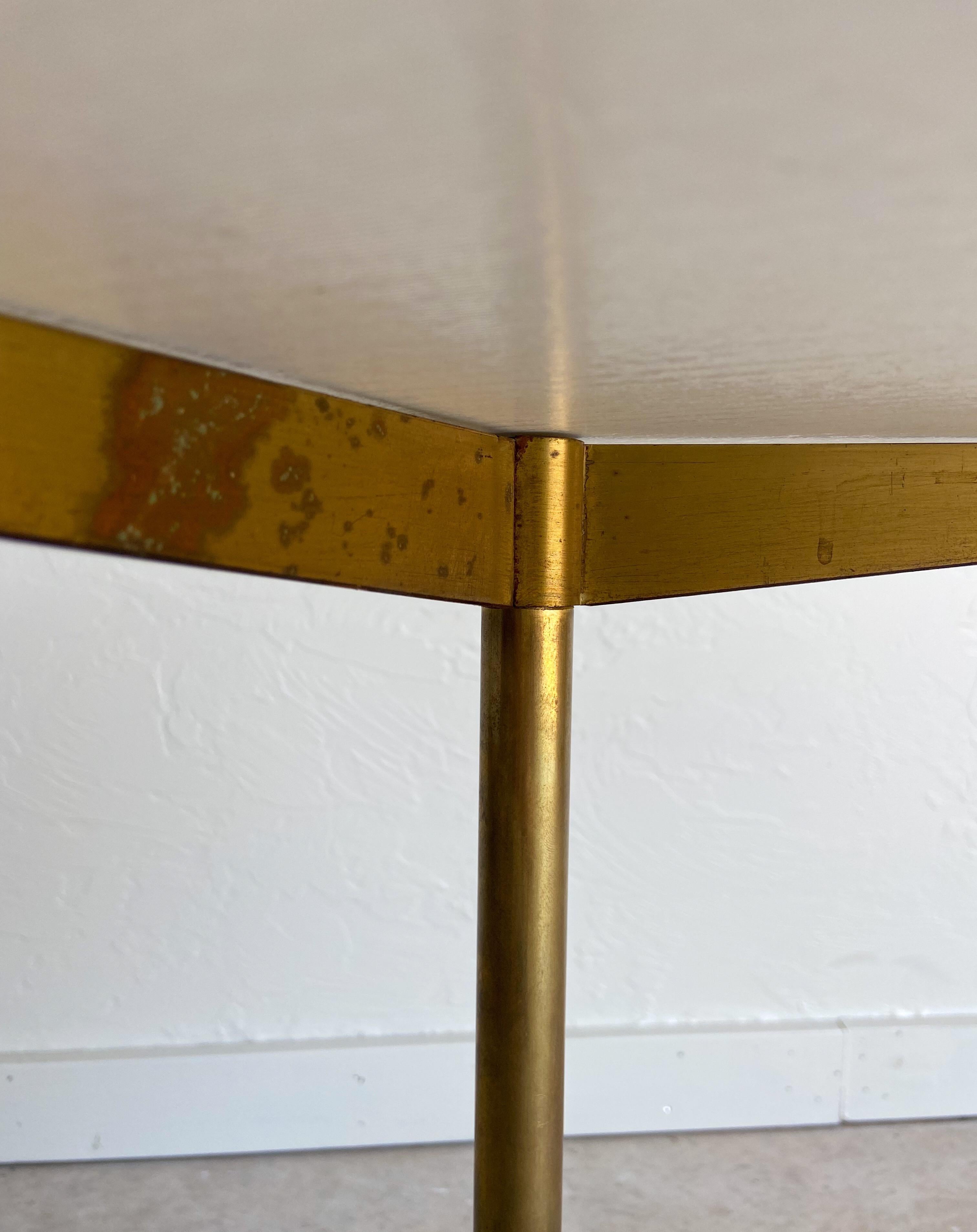 North American Paul McCobb for Directional Brass and Vitrolite Cigarette Table