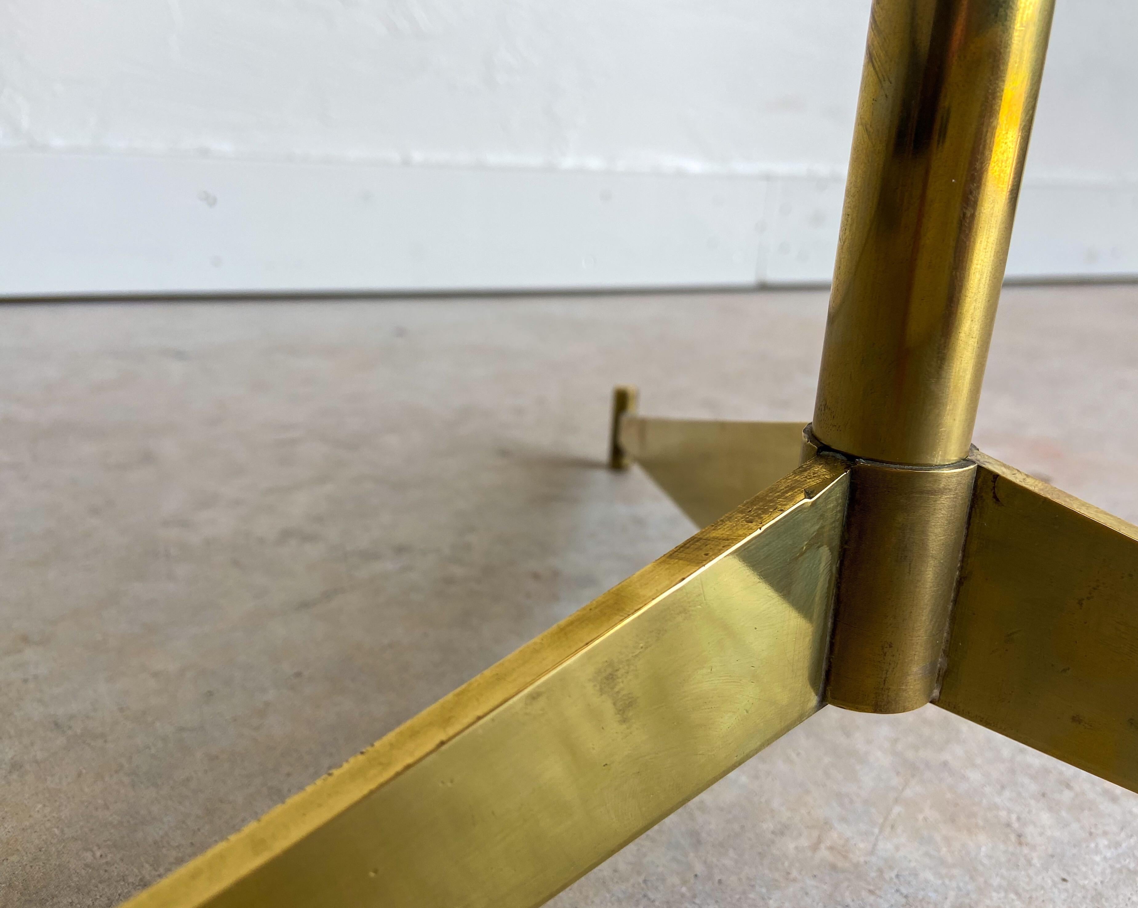 Mid-20th Century Paul McCobb for Directional Brass and Vitrolite Cigarette Table