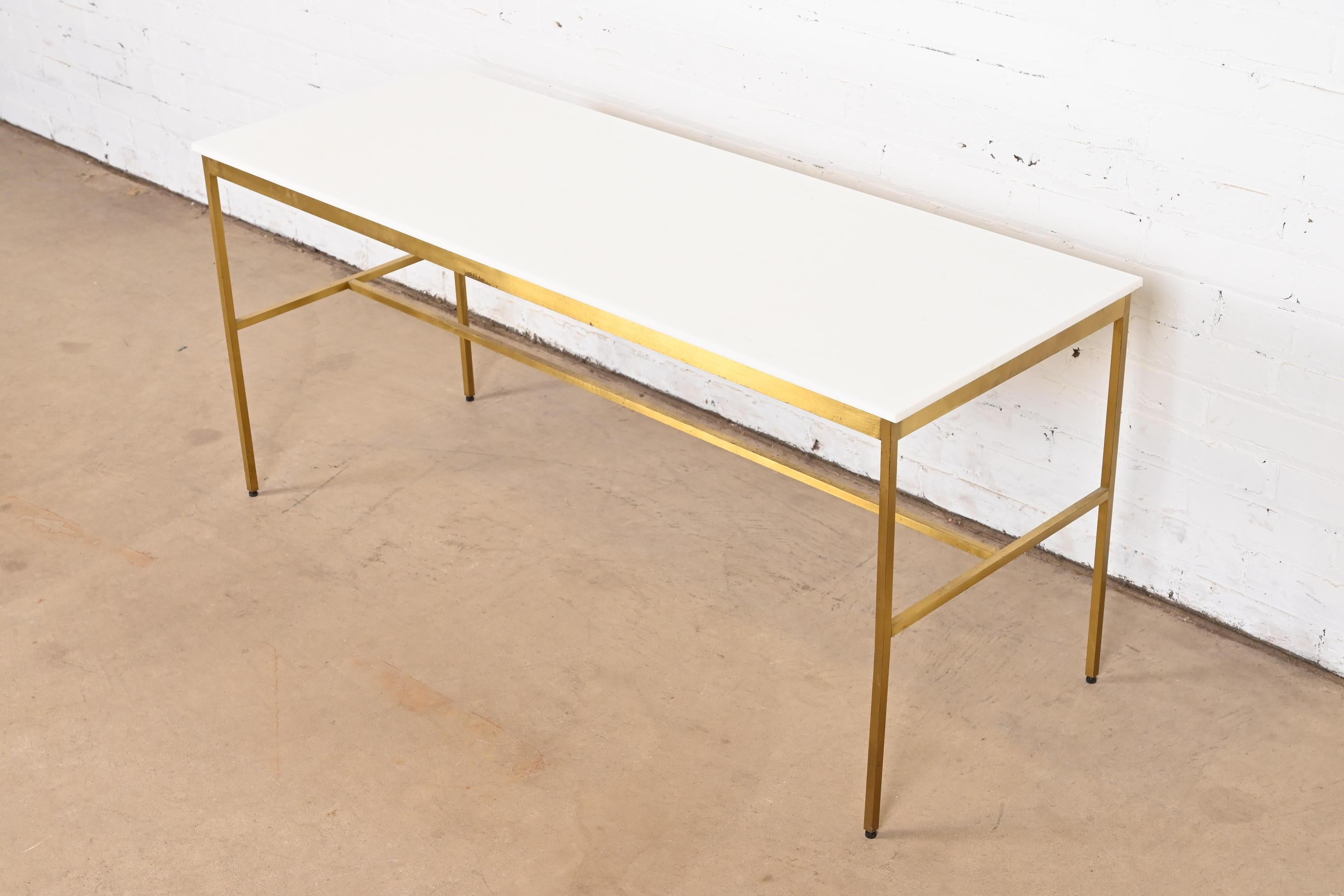 American Paul McCobb for Directional Brass and Vitrolite Cocktail Table, 1950s For Sale