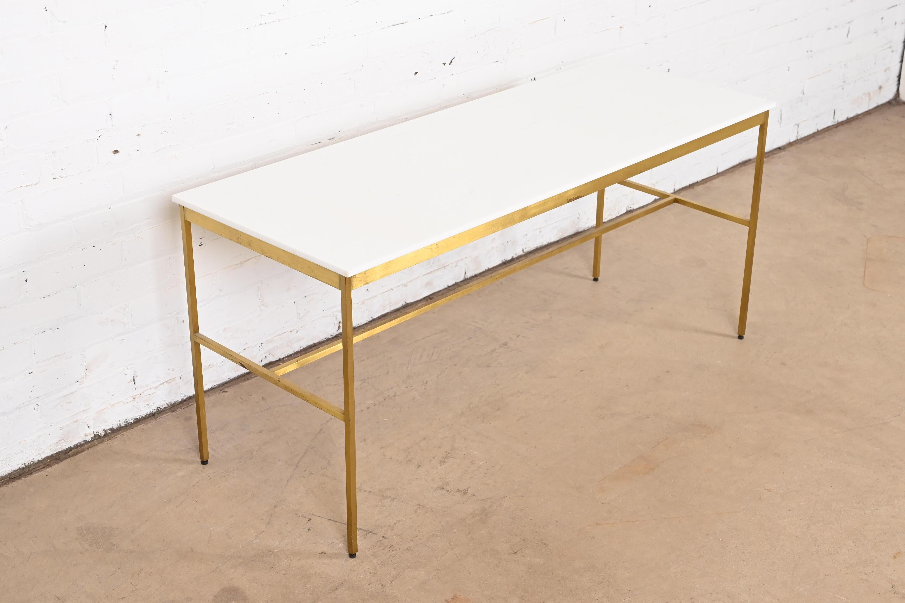 Paul McCobb for Directional Brass and Vitrolite Cocktail Table, 1950s In Good Condition For Sale In South Bend, IN