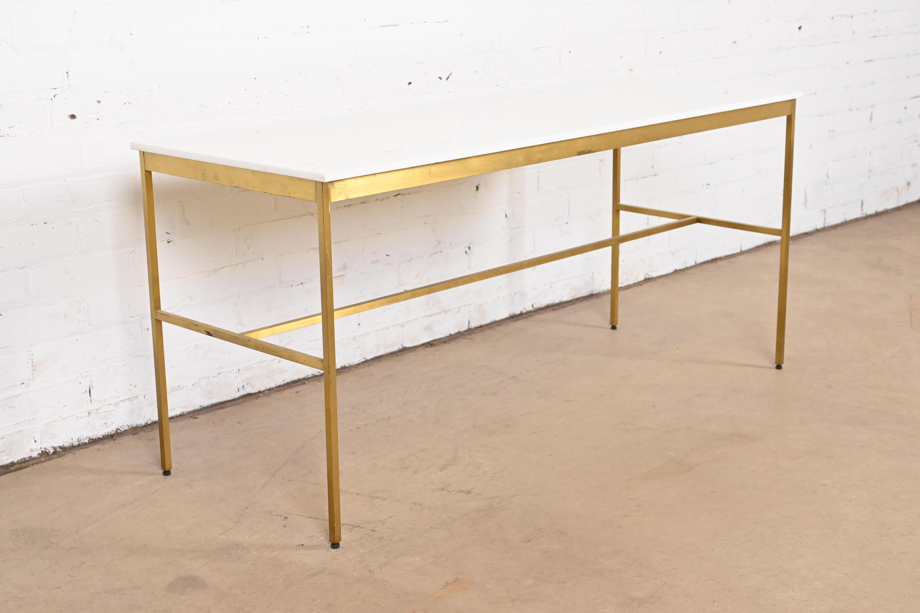 Mid-20th Century Paul McCobb for Directional Brass and Vitrolite Cocktail Table, 1950s For Sale