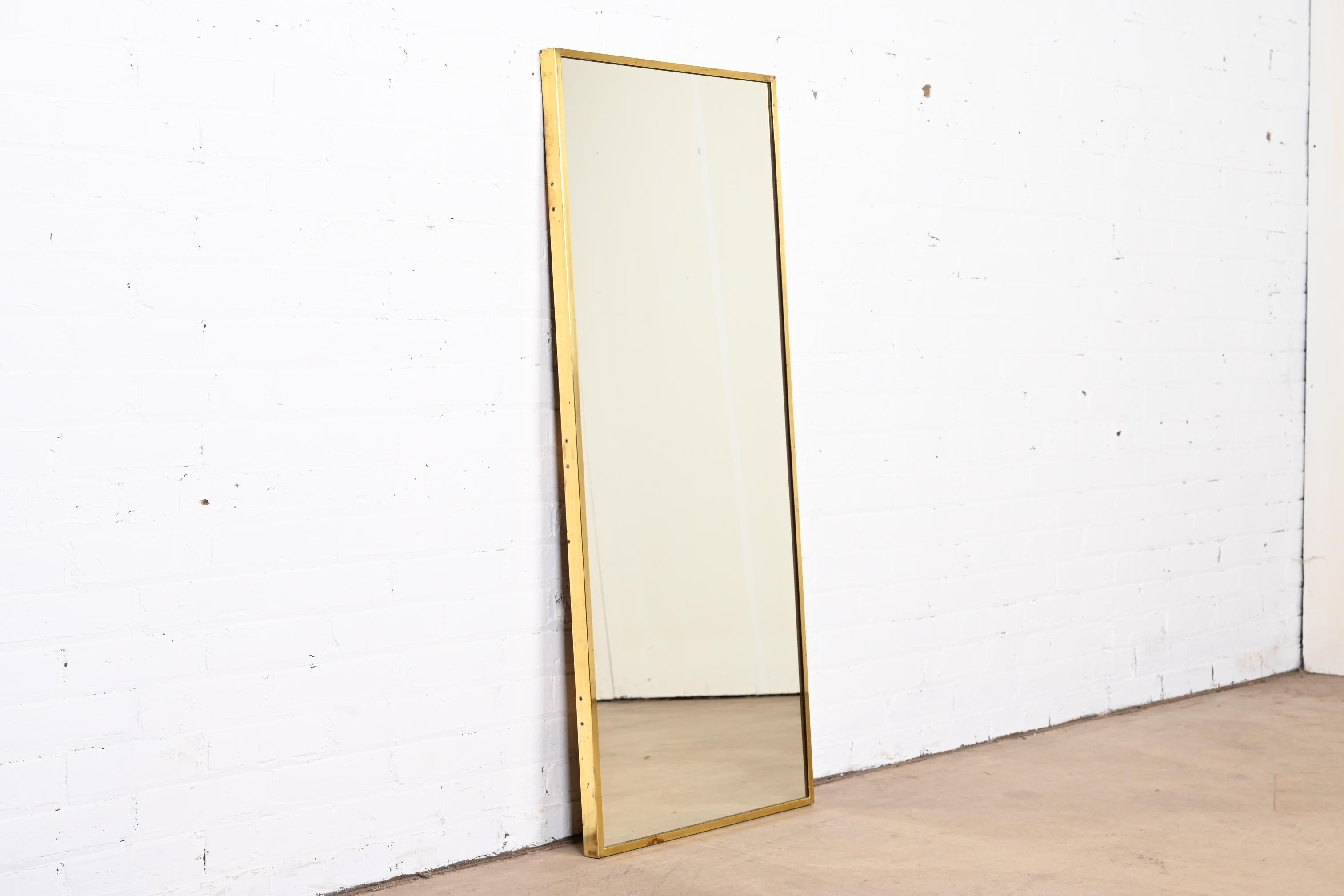Mid-20th Century Paul McCobb for Directional Brass Framed Wall Mirror, 1950s