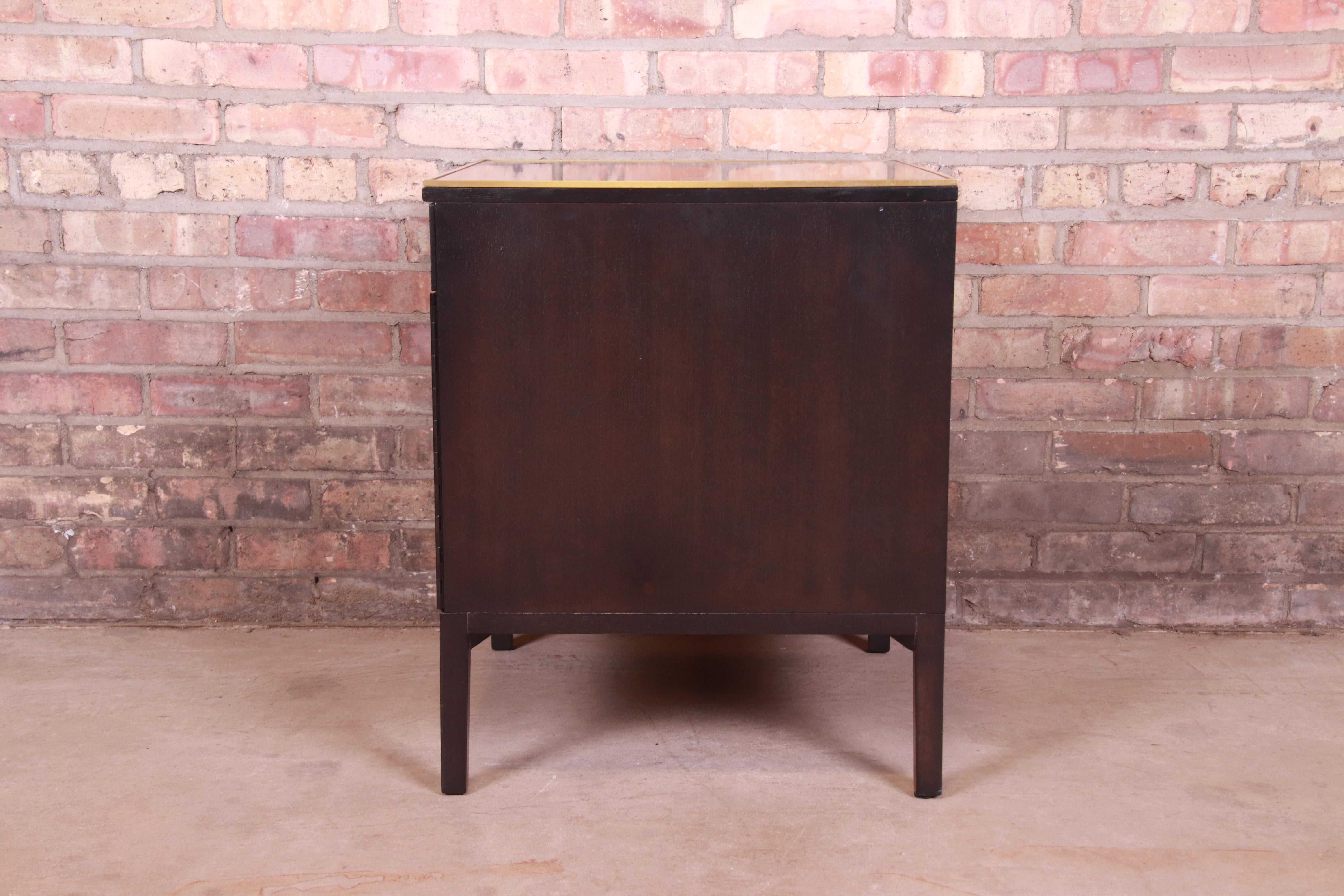 Paul McCobb for Directional Ebonized Mahogany and Brass Nightstand, 1950s 7