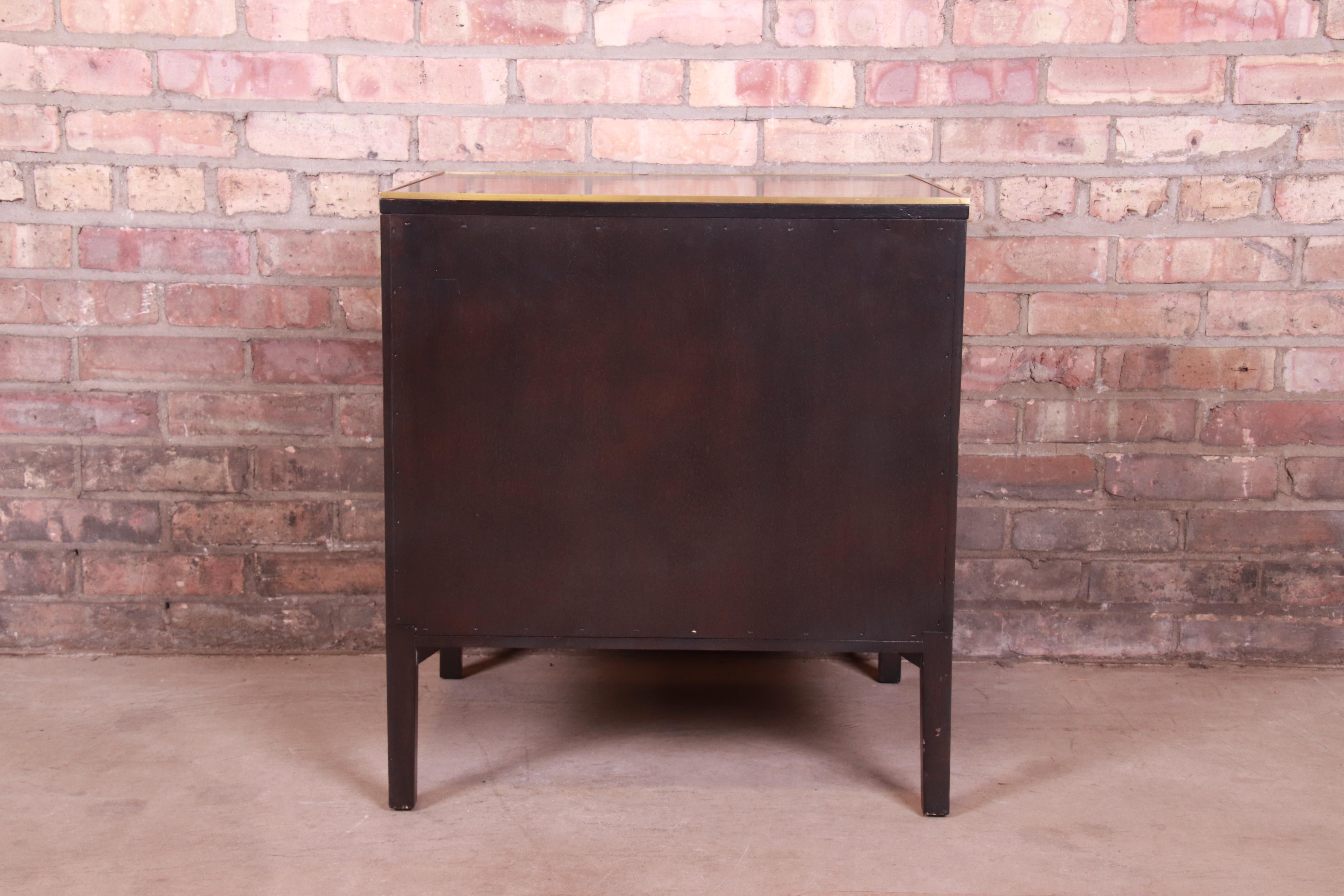 Paul McCobb for Directional Ebonized Mahogany and Brass Nightstand, 1950s 9