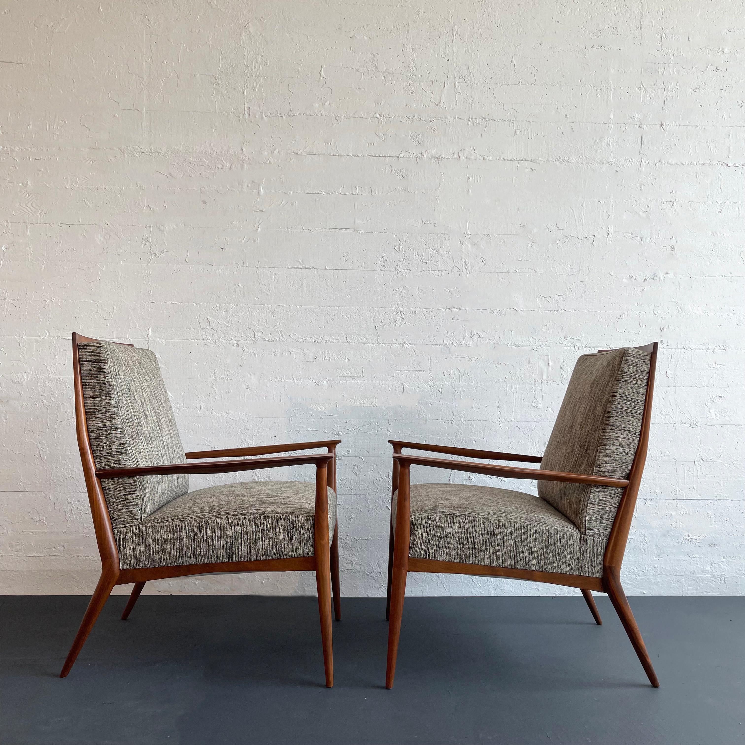Paul McCobb pour Directional, fauteuils de salon à dossier haut modèle n° 409 Bon état - En vente à Brooklyn, NY