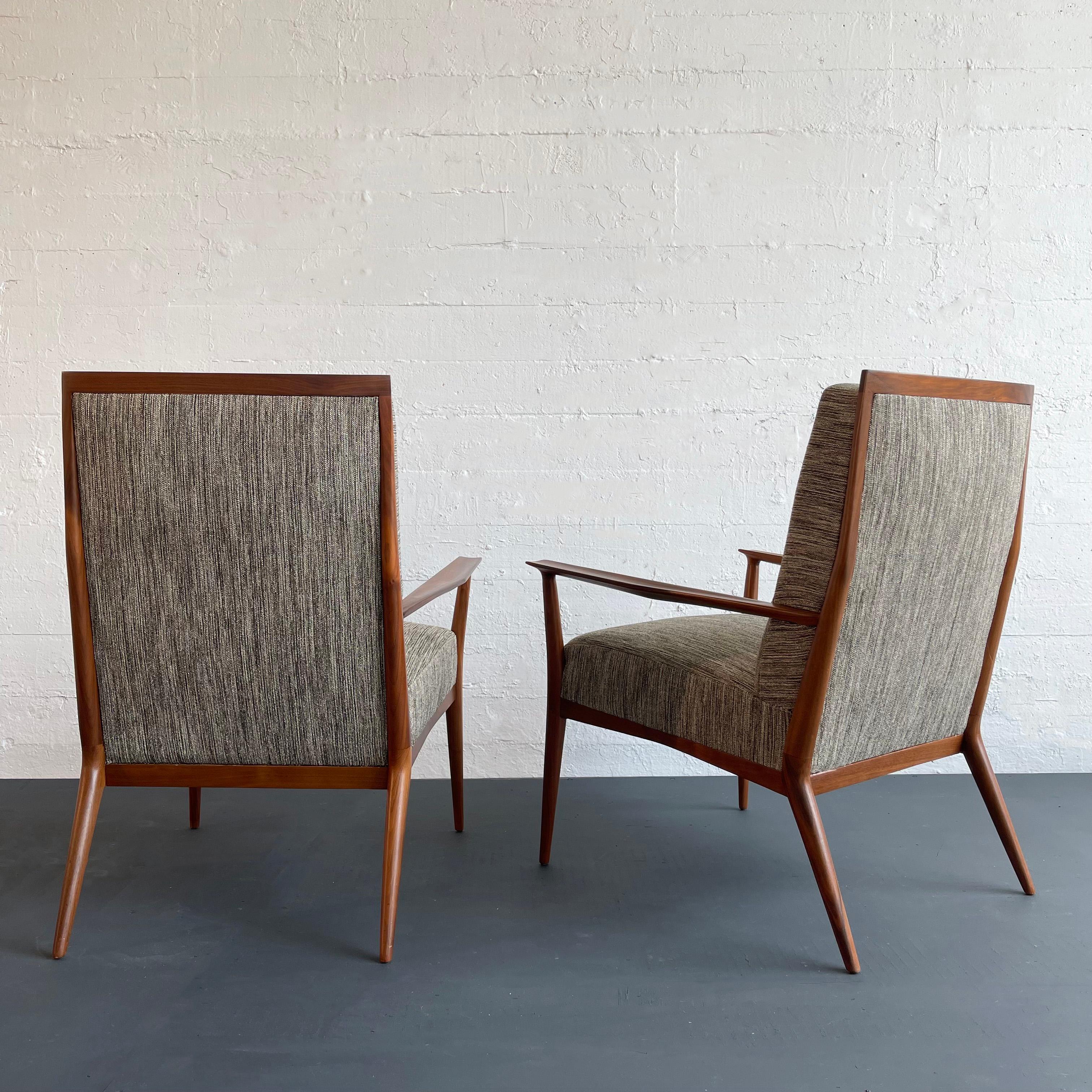 Tissu d'ameublement Paul McCobb pour Directional, fauteuils de salon à dossier haut modèle n° 409 en vente