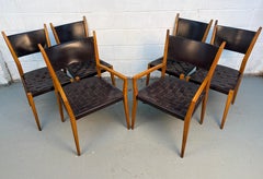 Paul McCobb for Directional Irwin Collection Woven Leather Dinning Chairs