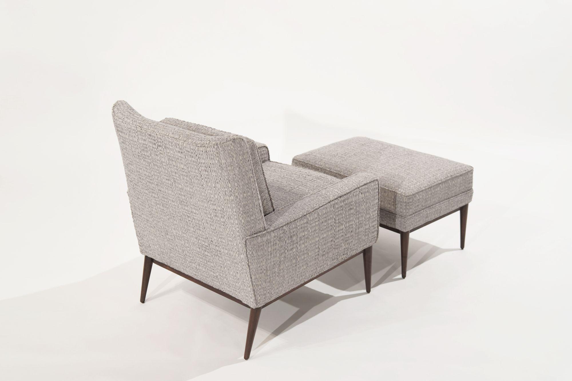 Mid-Century Modern Paul McCobb for Directional Lounge Chairs and Ottoman, C. 1950s For Sale