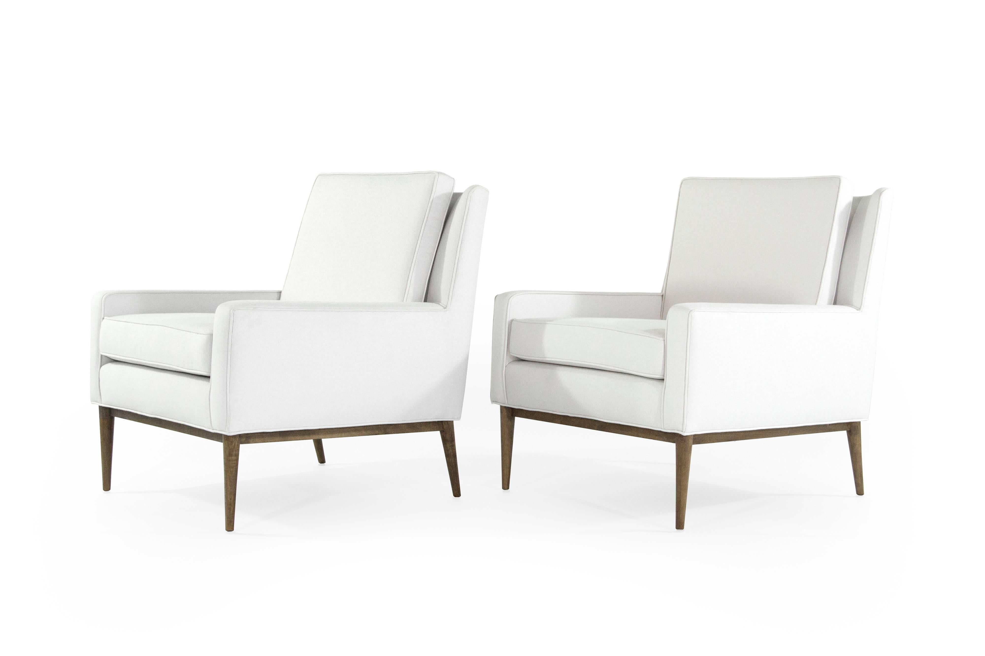 Paul McCobb for Directional Lounge Chairs in Linen, 1950s In Excellent Condition In Westport, CT